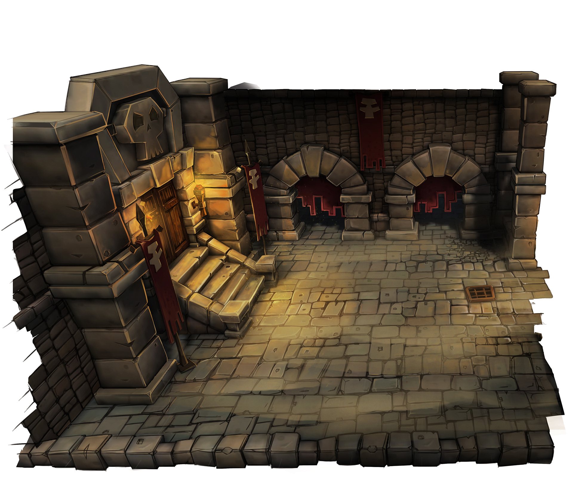 Stylized render with ambient lighting