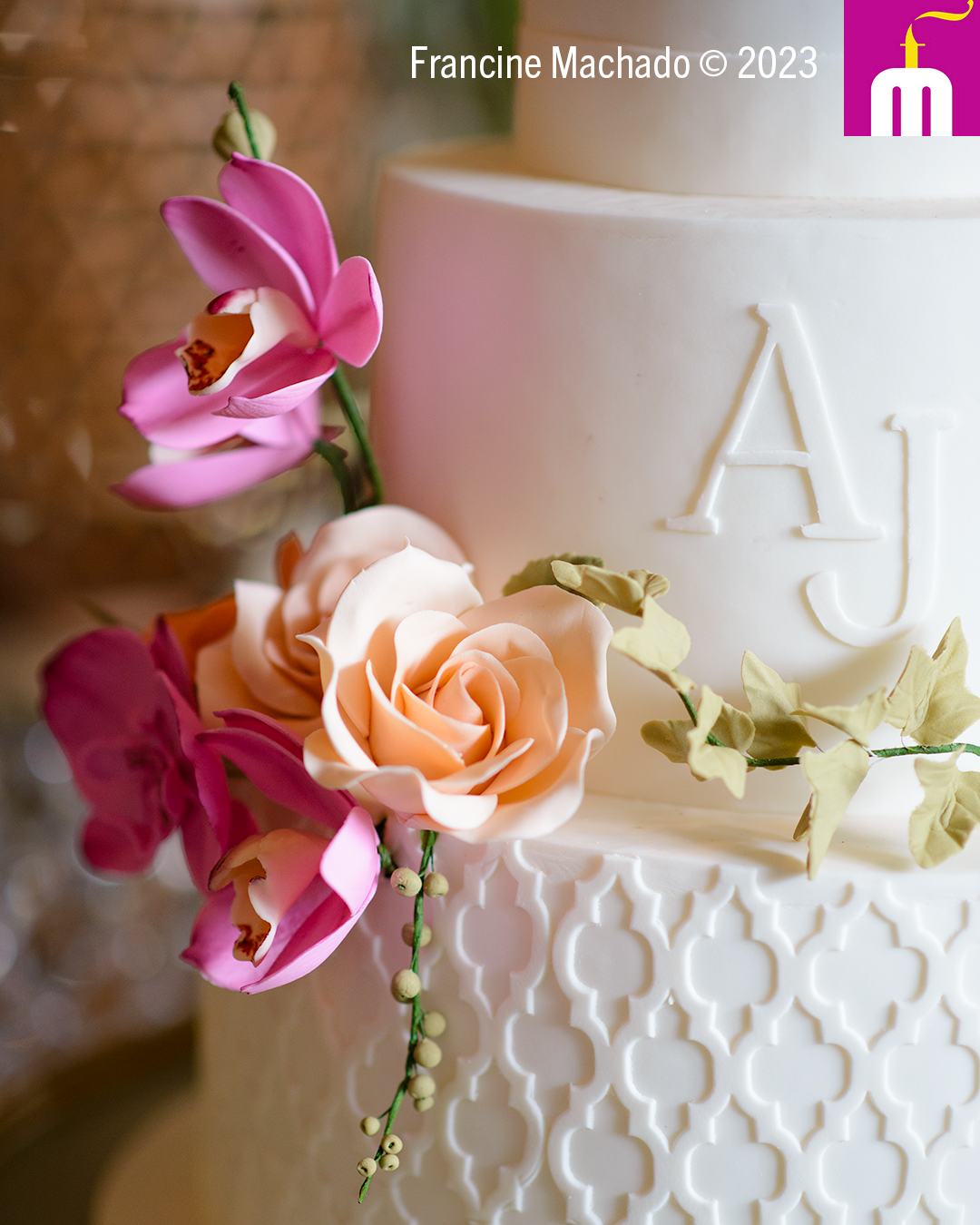 Francine Machado – Cake & Design – Bolos e Doces – Bolo de Casamento com 3 andares – Espaço LeSix – Jacareí, SP