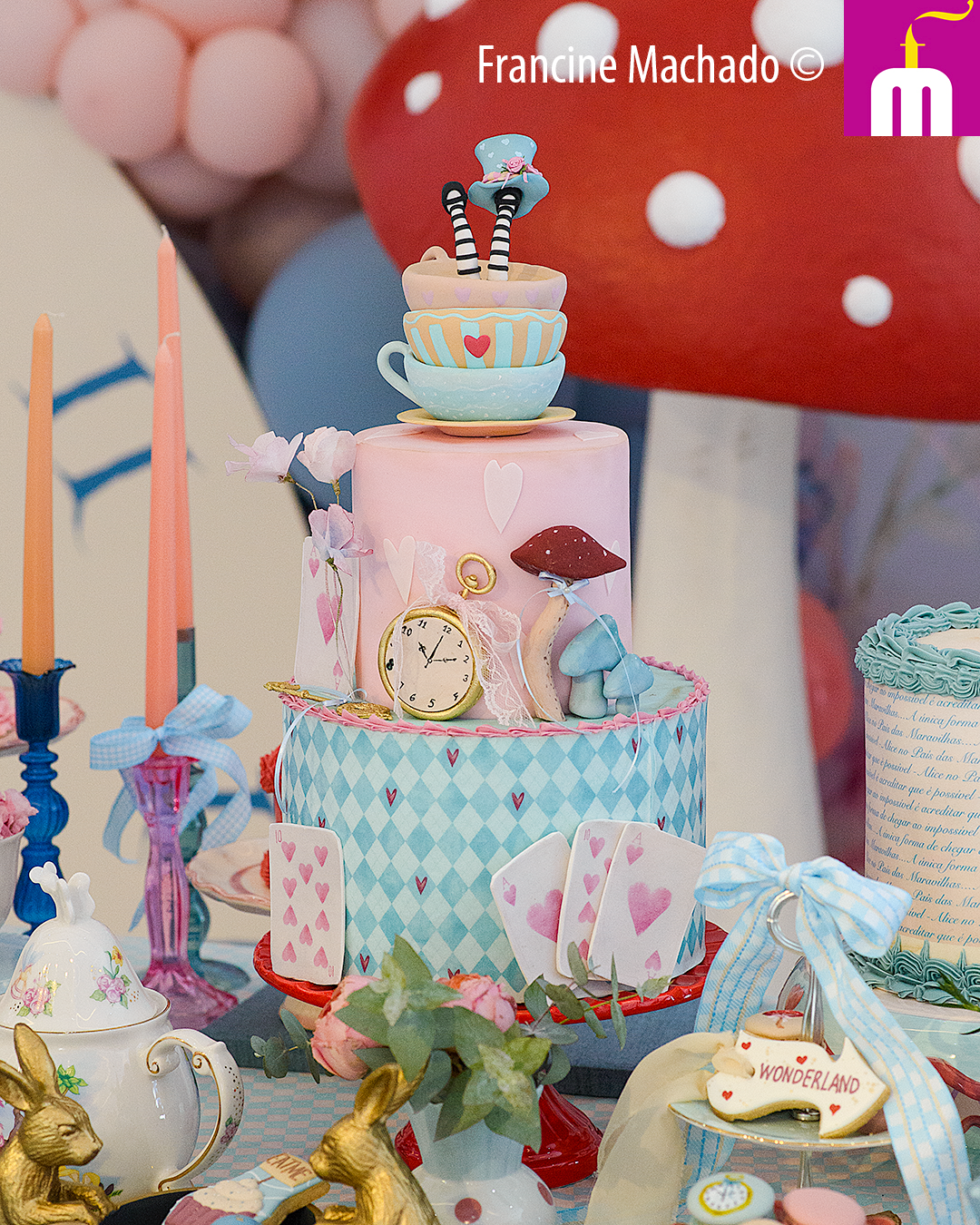 Francine Machado – Cake & Design – Bolos e Doces – Alice no País das Maravilhas – Spazio Golf – São José dos Campos, SP