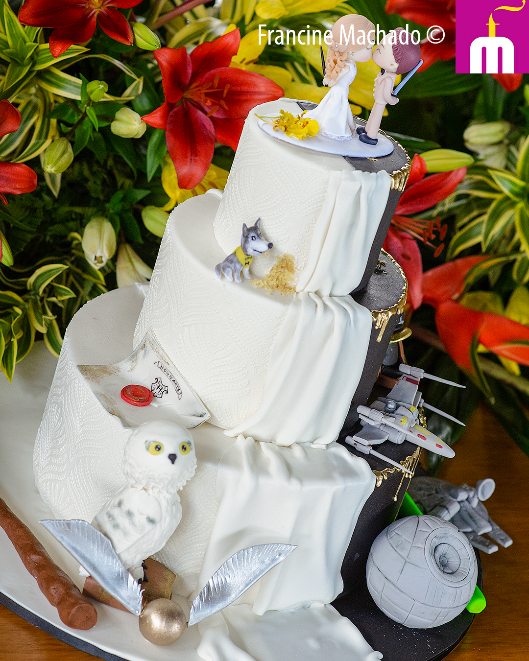 Francine Machado – Cake & Design – Bolos e Doces – Bolo para Casamento – Star Wars e Harry Potter – Hou Beach Club – Ubatuba, SP