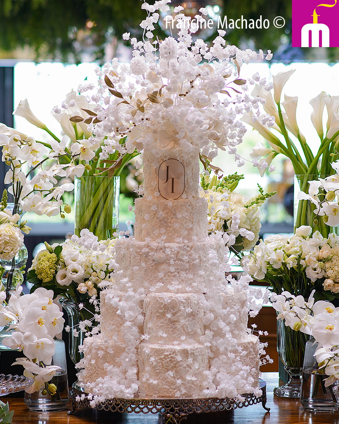 Francine Machado – Cake & Design – Bolos e Doces – Bolo de Casamento com 5 andares – Club Med Lake Mogi das Cruzes, SP