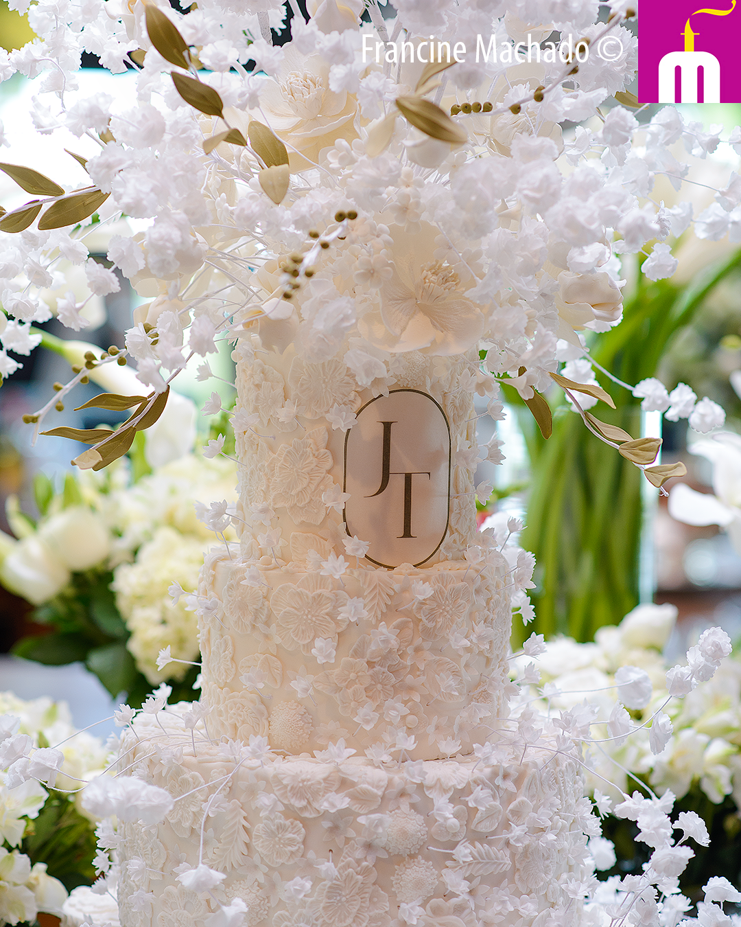 Francine Machado – Cake & Design – Bolos e Doces – Bolo de Casamento com 5 andares – Club Med Lake Mogi das Cruzes, SP
