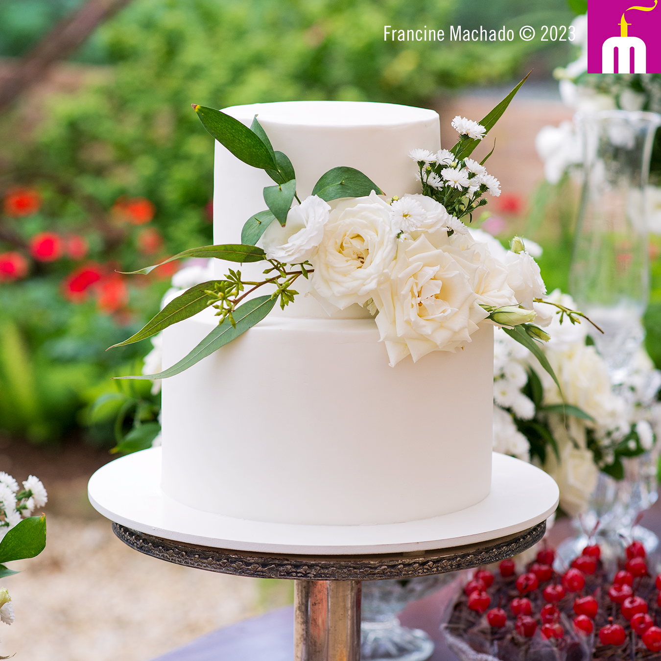 Francine Machado – Cake & Design – Bolos e Doces – Bolo de Casamento com 2 andares – Espaço Chão – Campos do Jordão, SP