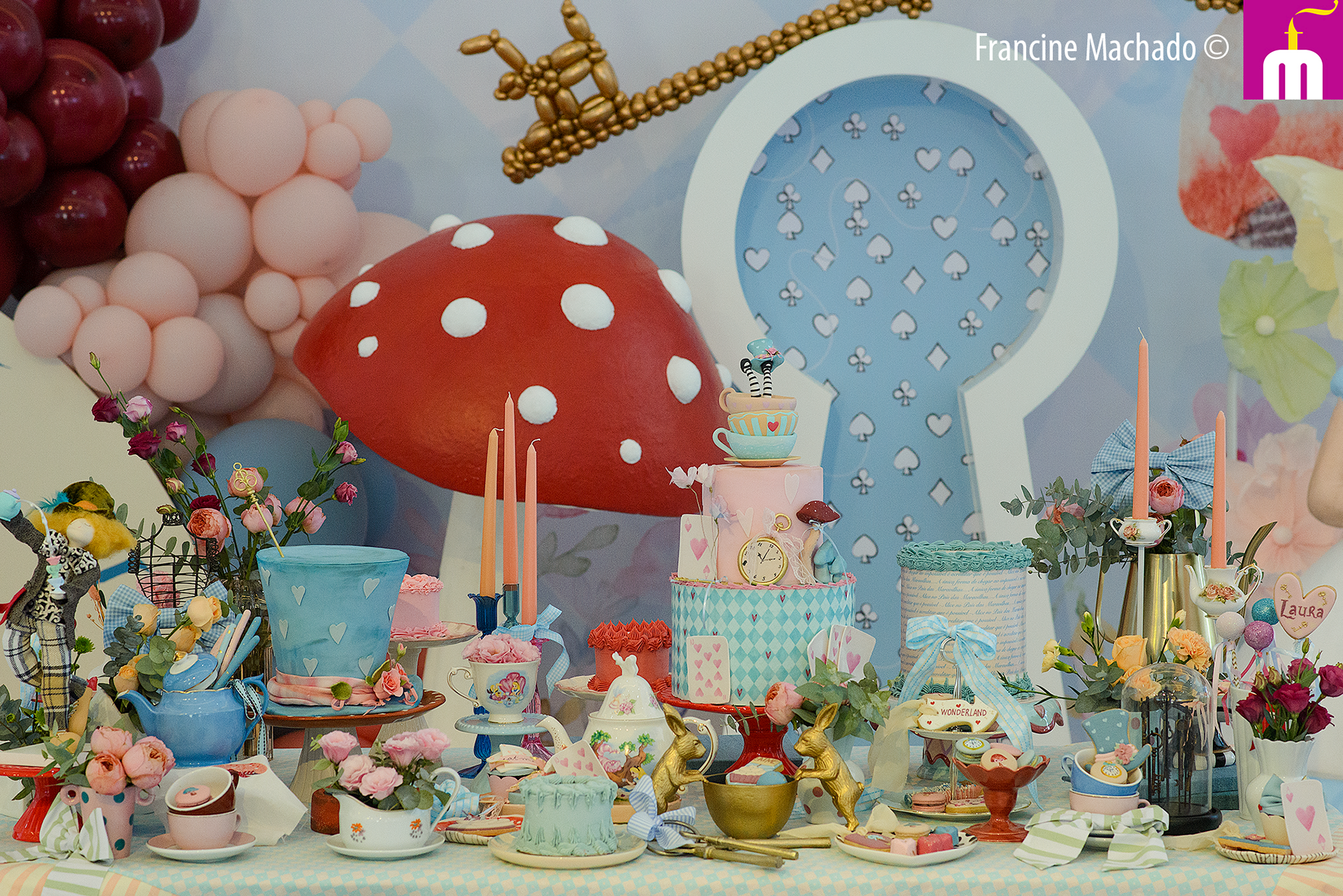 Francine Machado – Cake & Design – Bolos e Doces – Alice no País das Maravilhas – Spazio Golf – São José dos Campos, SP