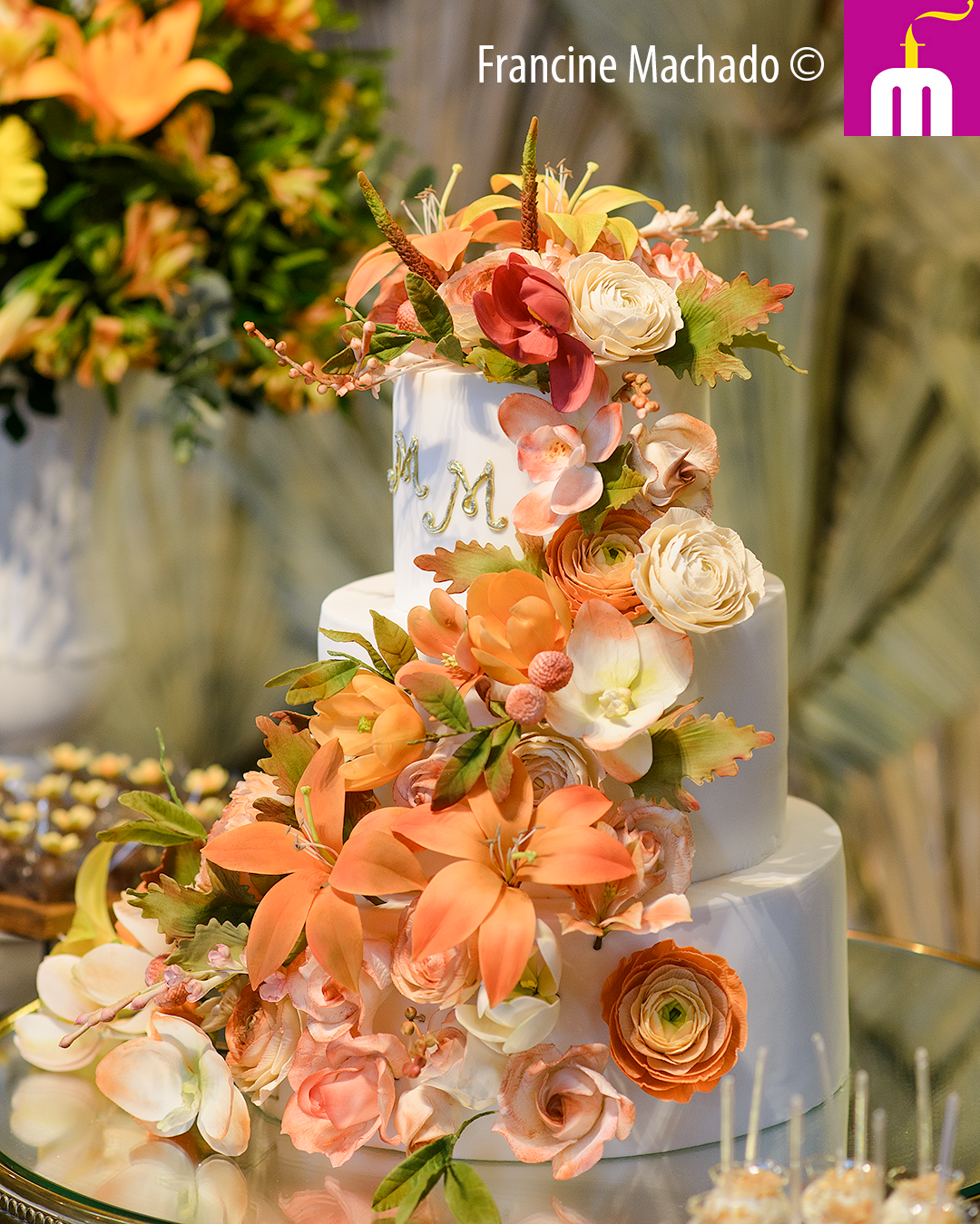 Francine Machado – Cake & Design – Bolos e Doces – Casamento Espaço Beira Rio – São José dos Campos, SP