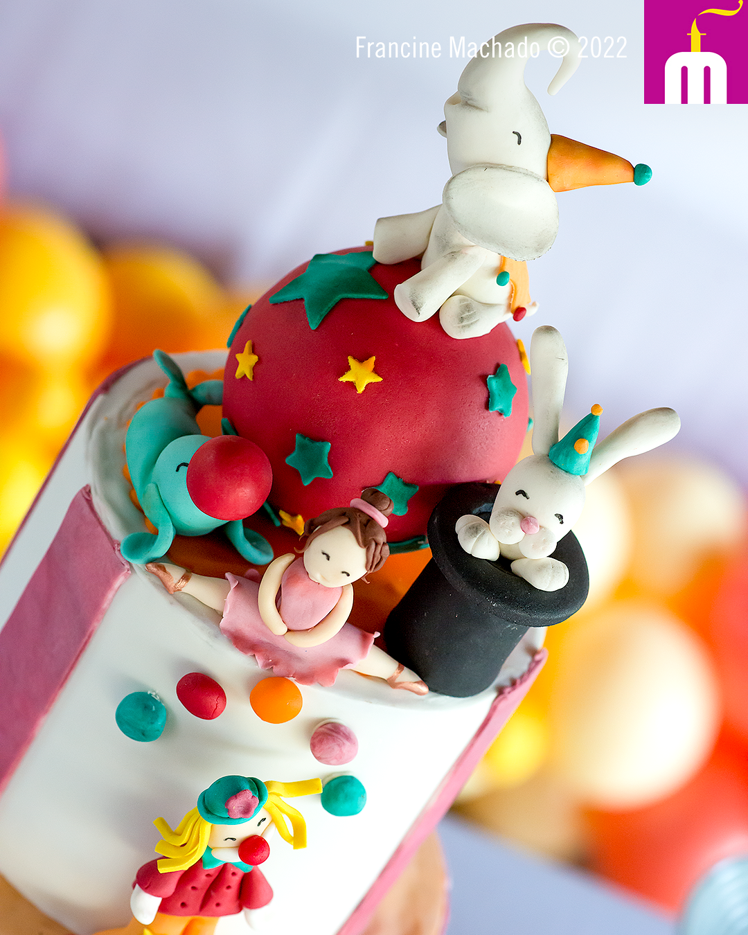 Francine Machado – Cake & Design – Bolos e Doces – Mesa completa com bolo e cupcakes no tema Circo