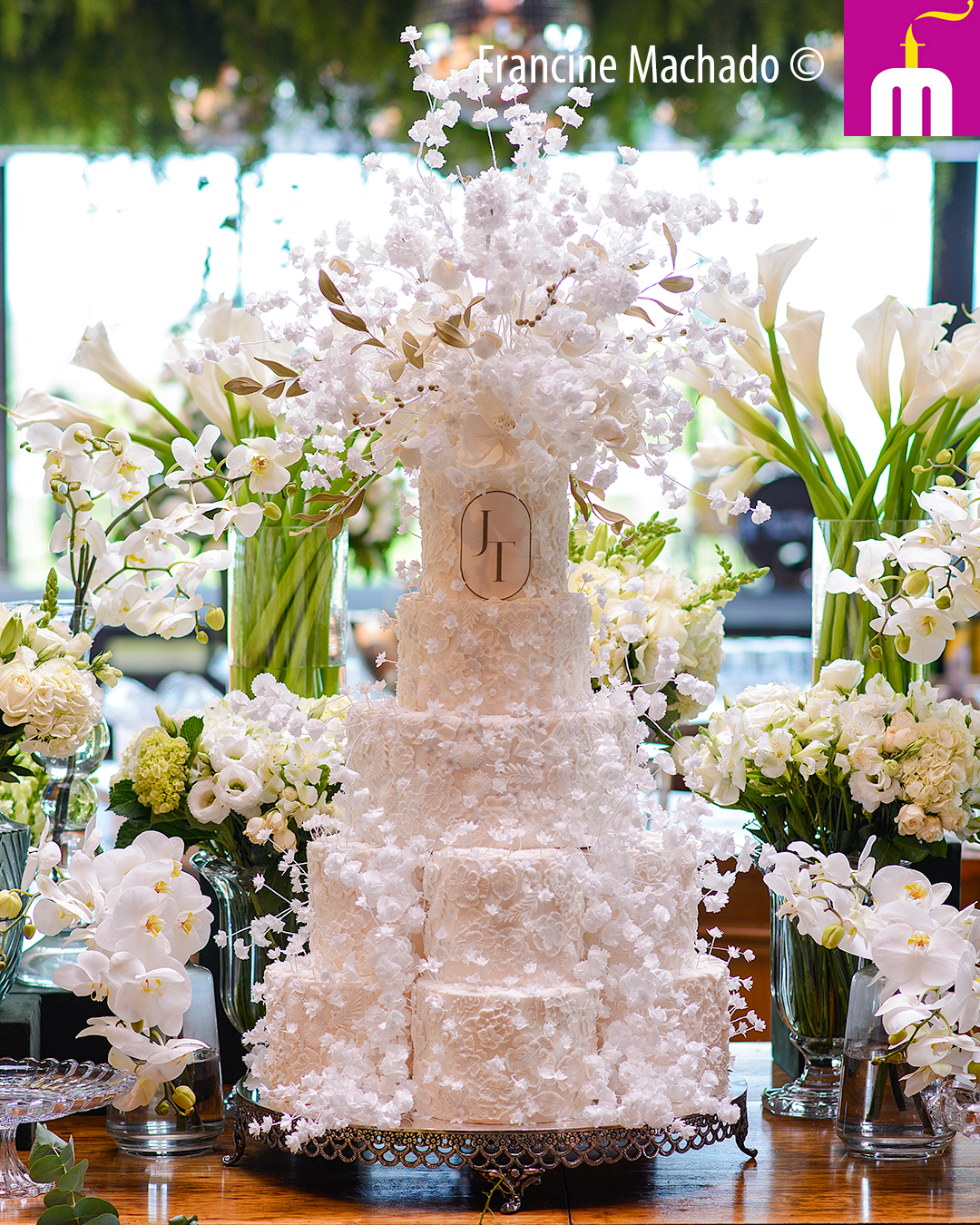 Francine Machado – Cake & Design – Bolos e Doces – Bolo de Casamento com 5 andares – Club Med Lake Mogi das Cruzes, SP