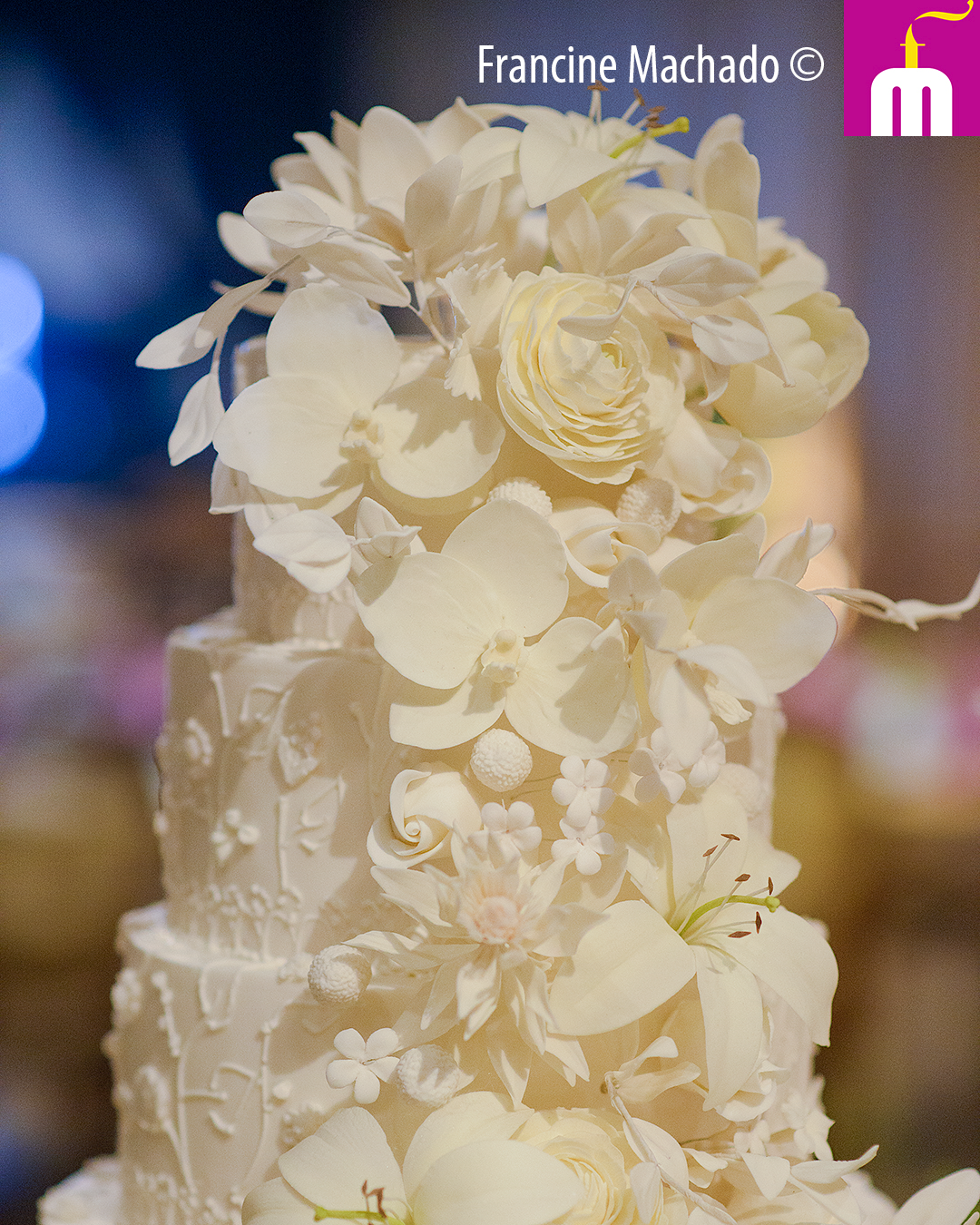 Francine Machado – Cake & Design – Bolos e Doces – Bolo para Casamento com 6 andares – Espaço LeSix – Jacareí – SP