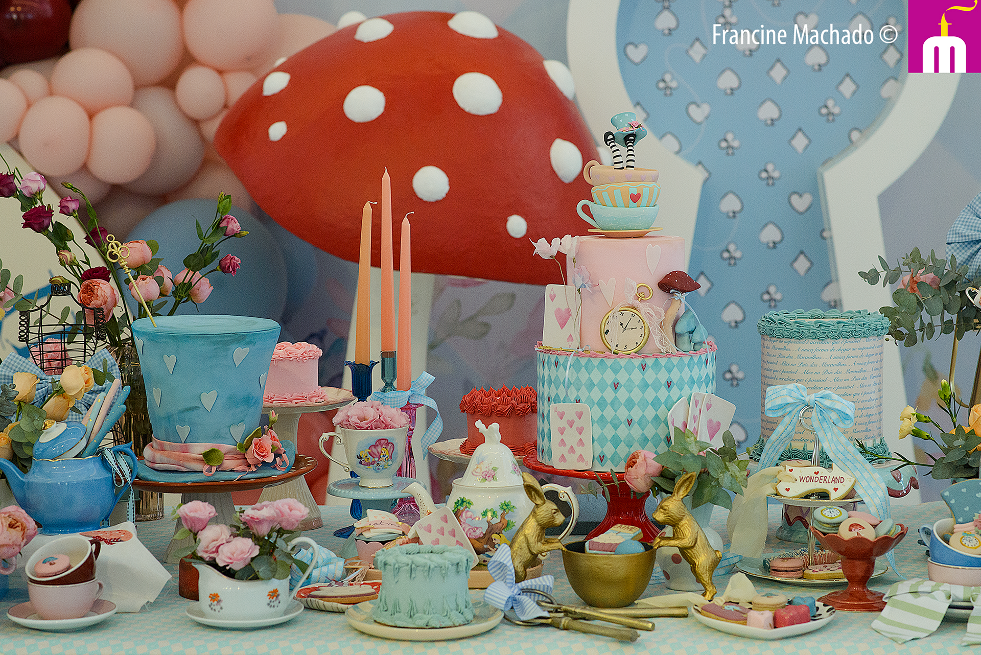 Francine Machado – Cake & Design – Bolos e Doces – Alice no País das Maravilhas – Spazio Golf – São José dos Campos, SP