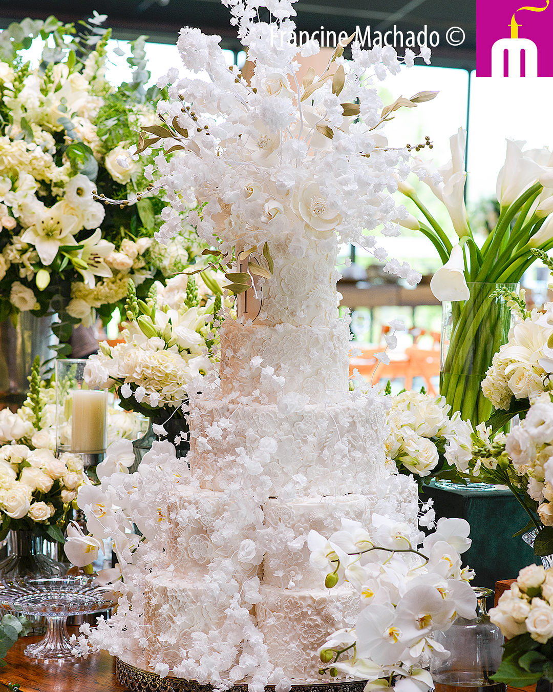 Francine Machado – Cake & Design – Bolos e Doces – Bolo de Casamento com 5 andares – Club Med Lake Mogi das Cruzes, SP