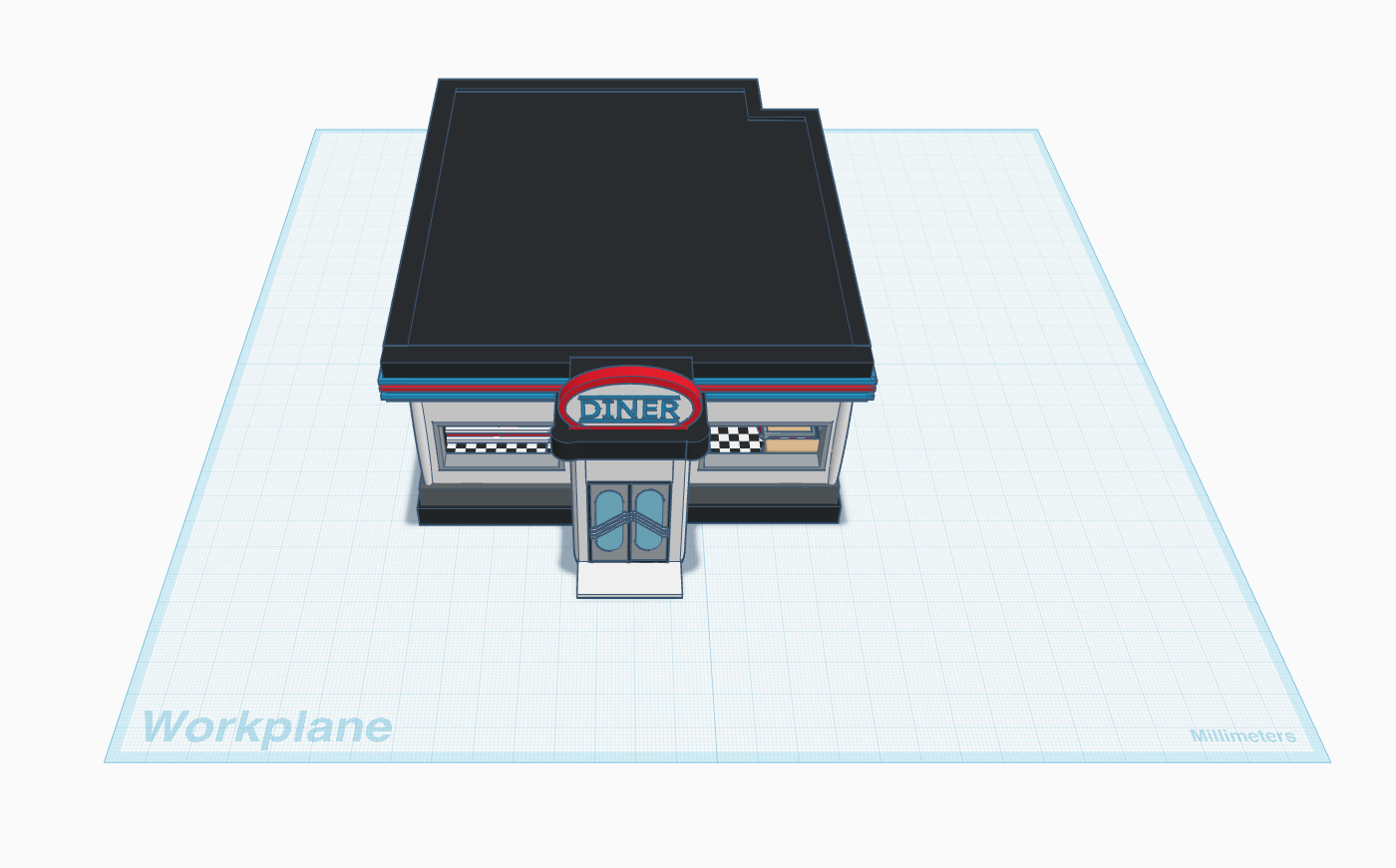 3D CAD Exterior (front, top down)