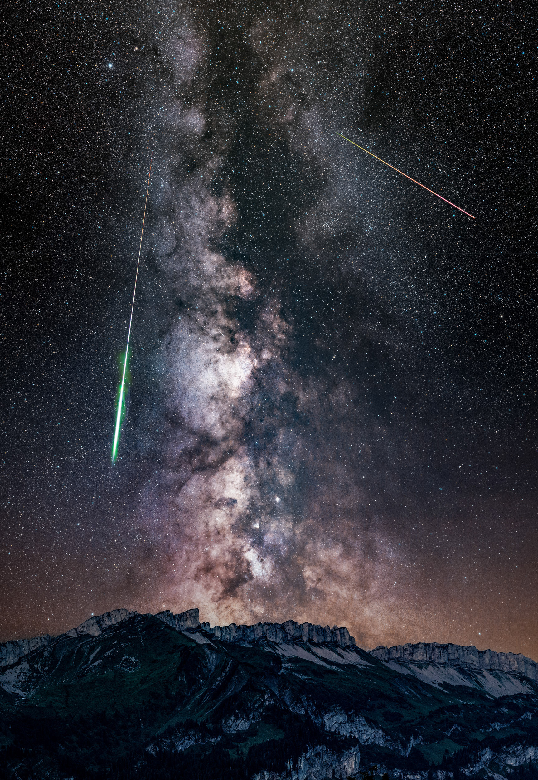 Milchstraße mit Perseidenschauer - Sibratsgfäll, Vorarlberg 