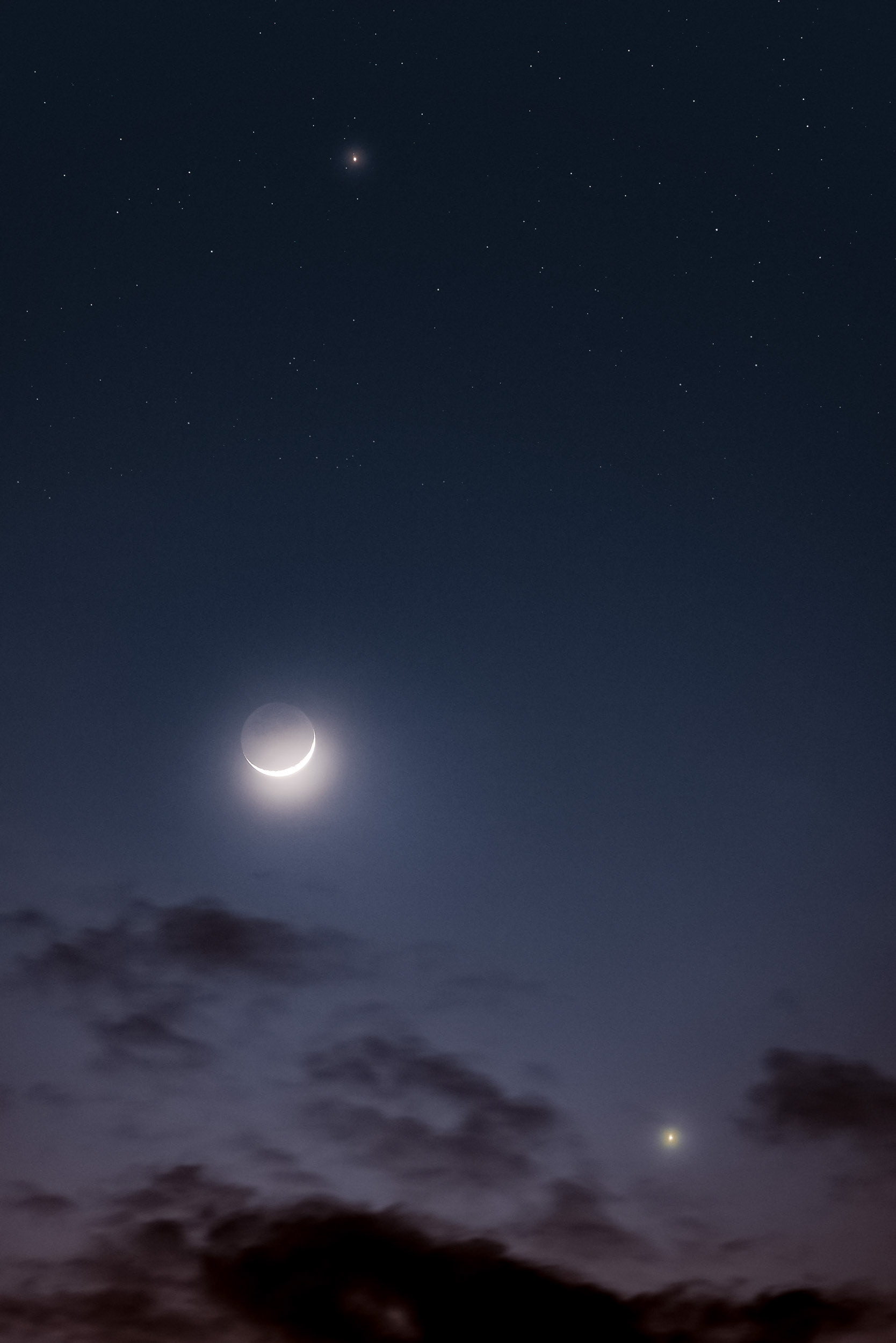 Konjunktion Mond, Jupiter & Venus 