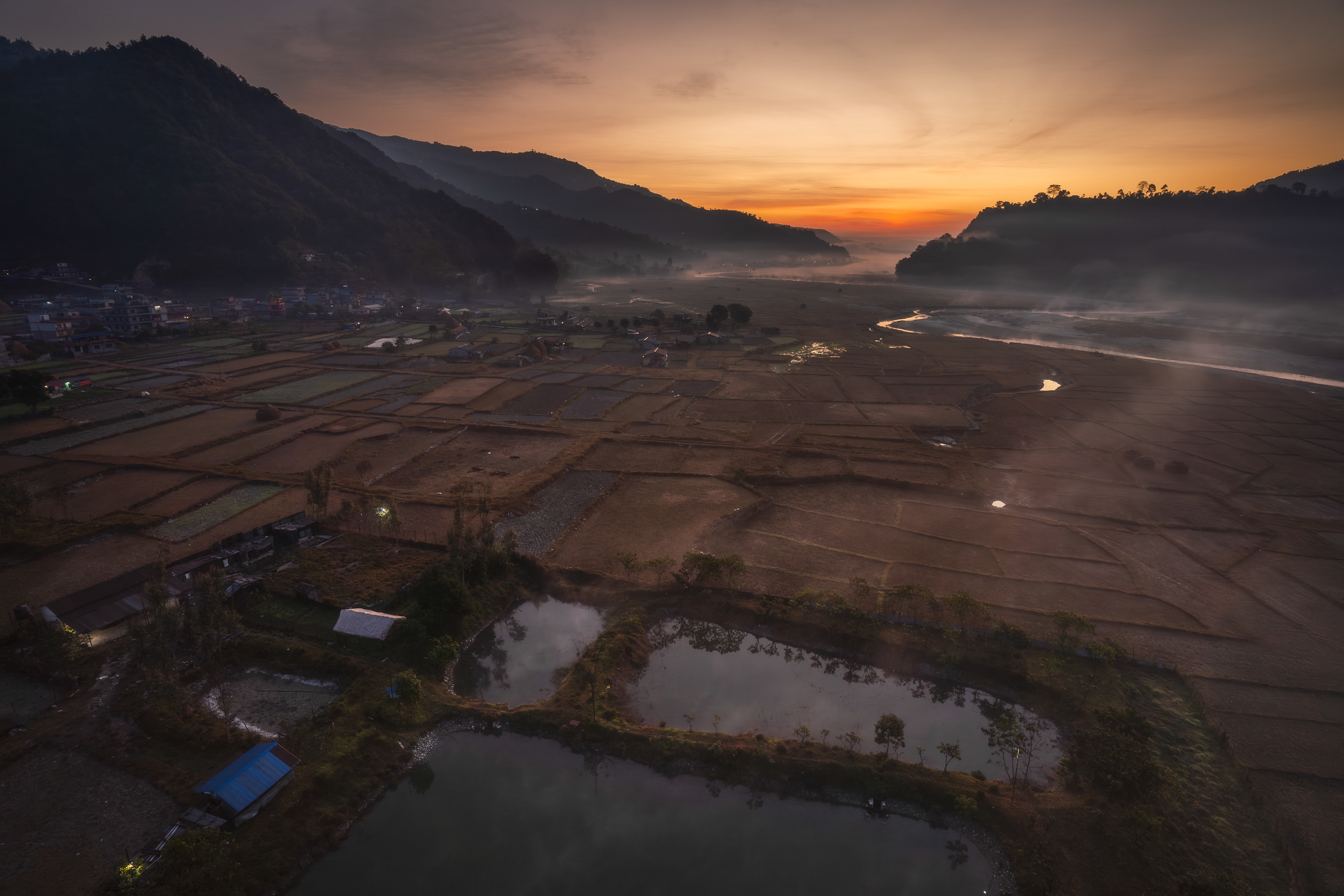 Dawn Among Pokhara Foothills