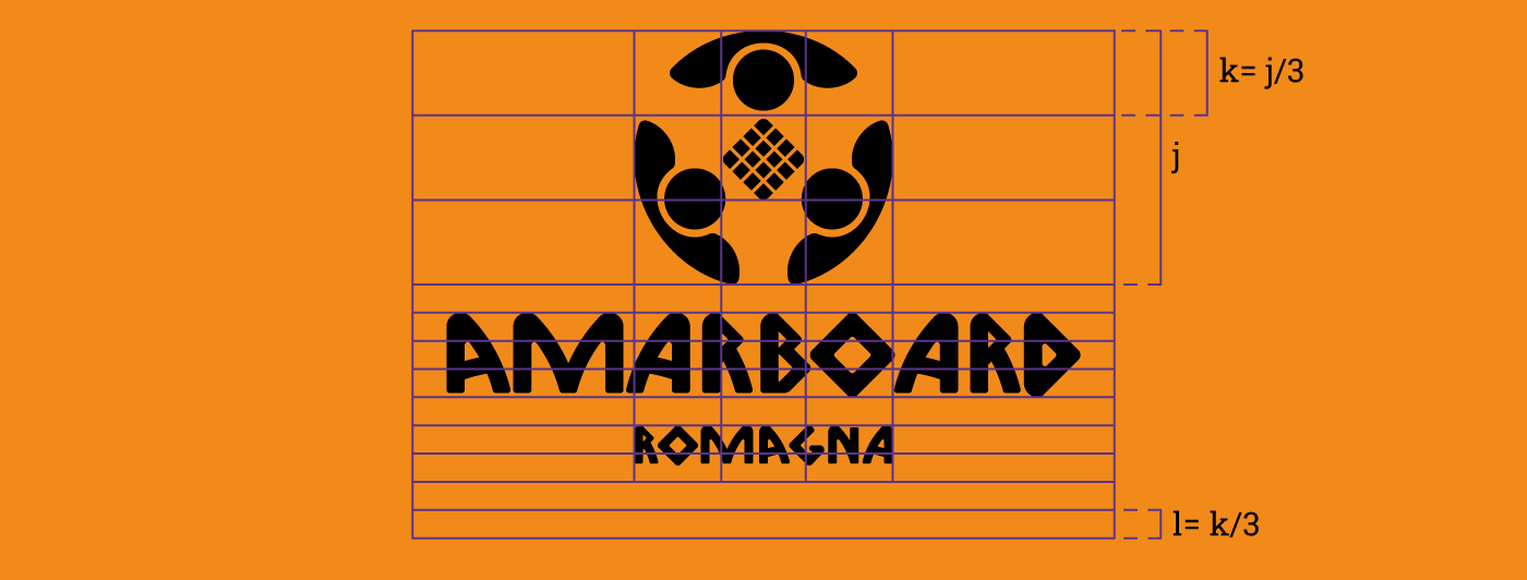 Bilanciamento logo verticale rebranding AmarBoard Romagna