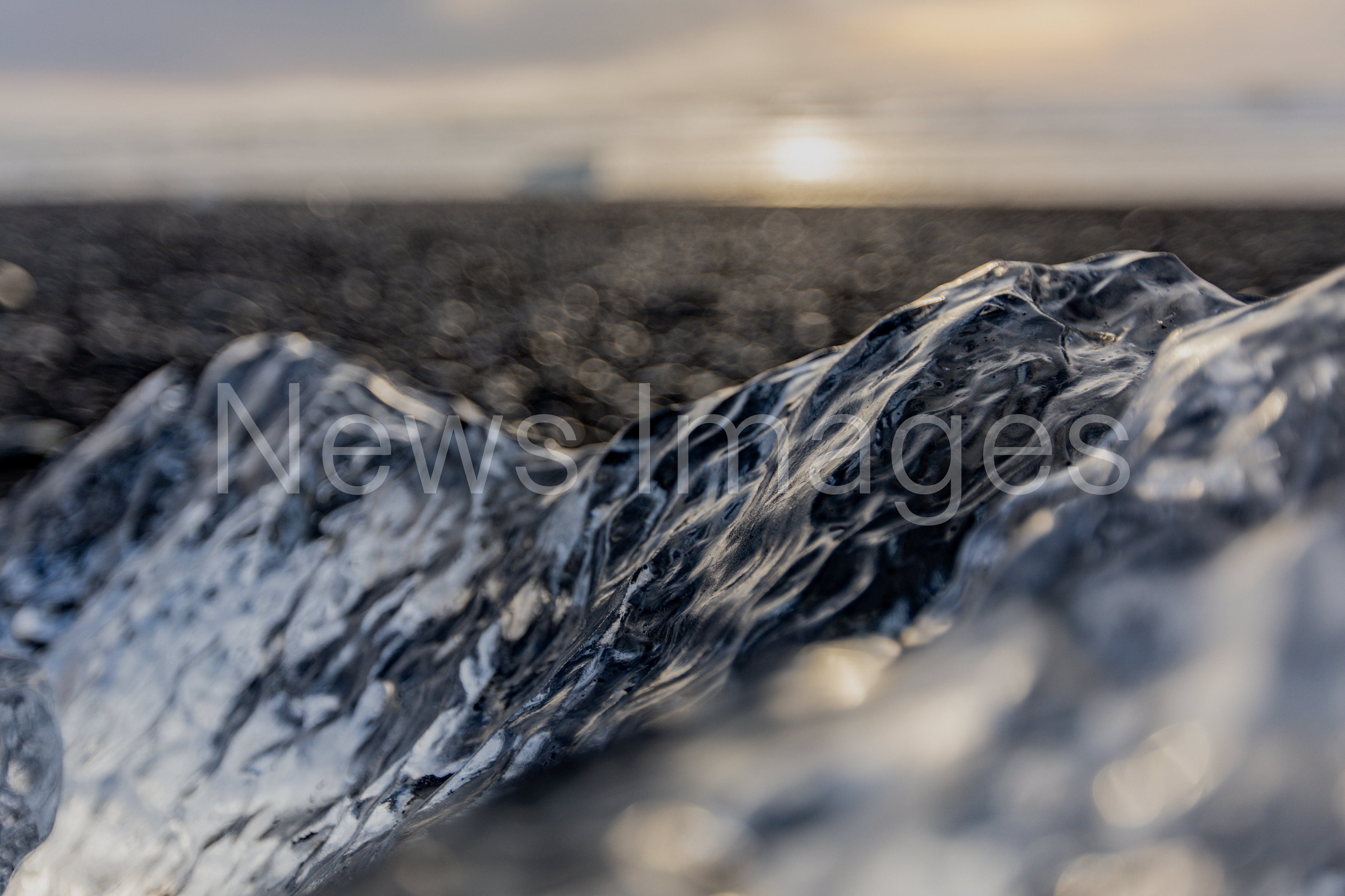 Small icebergs wash up on 'Diamond Beach' in Iceland