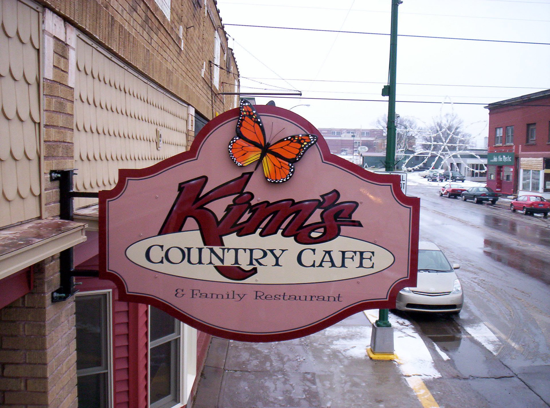 Paint and Vinyl with Hand Carved Butterfly