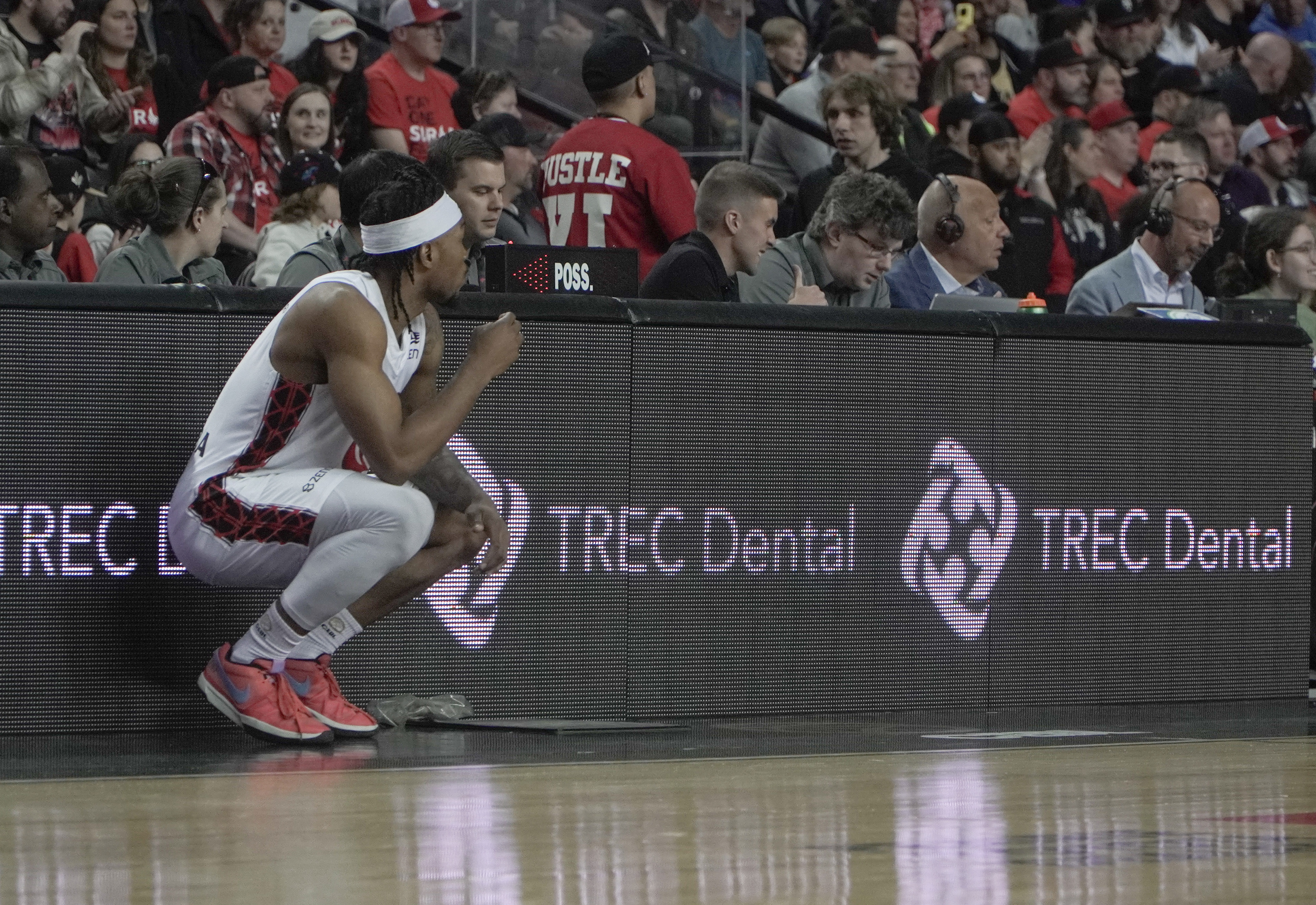 Mathieu Kamba, Calgary native and former Edmonton Stinger waits to check into the game on May 21, 2024. (Photo by Josiah Navratil/The Press)