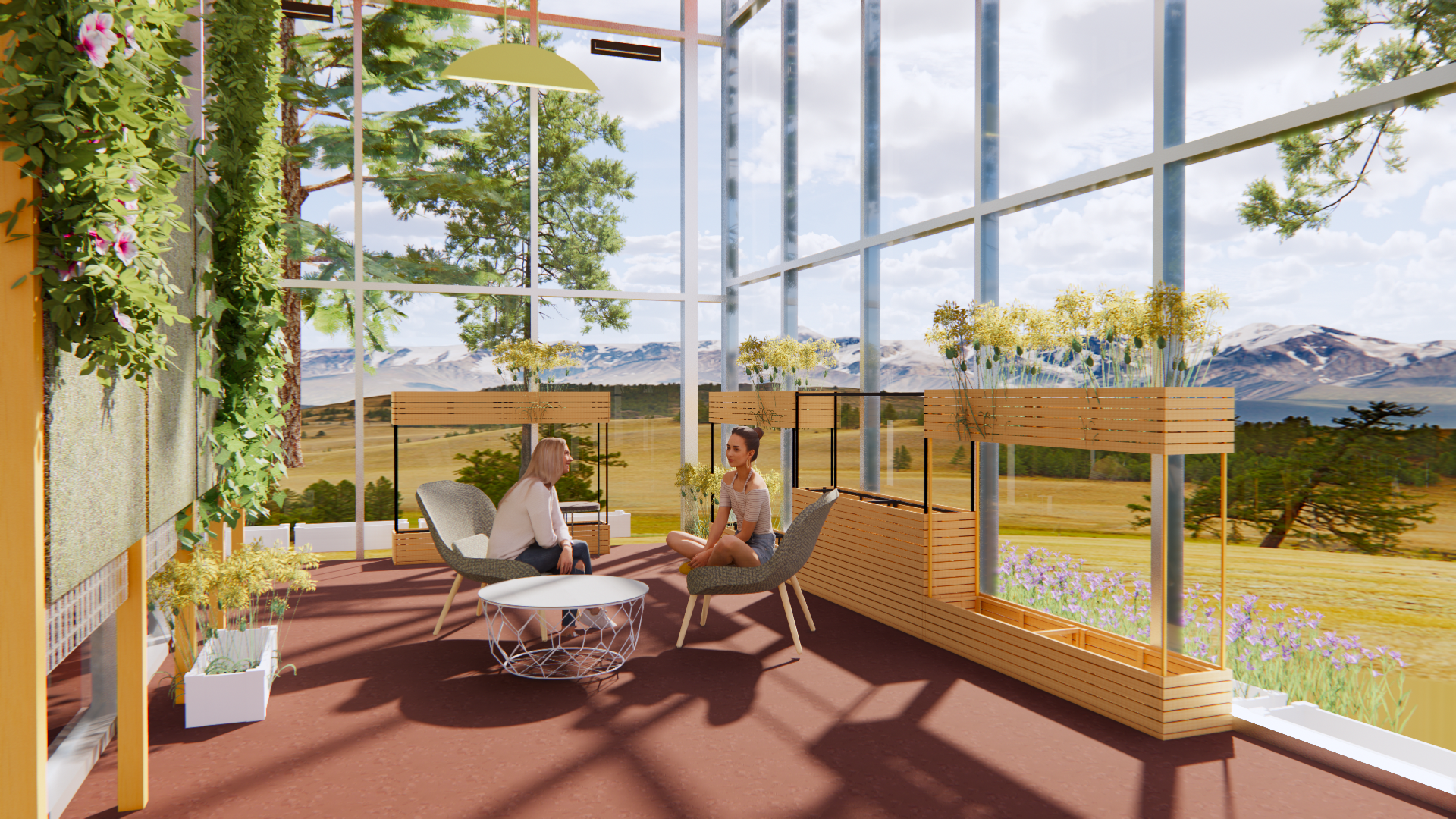 Activity Space Green House Side Unit Render