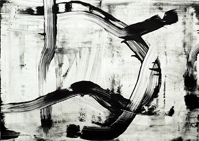 Untitled,  monotype on Zerkall paper, 300 gr. 54,5 x 75,5 cm. 2021.