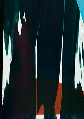 Untitled,  monotype on Velin BFK Rives Arches 300 gr. paper, 54 x 38,5 cm. 2021.