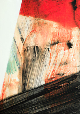 Untitled,  monotype on Zerkall paper, 300 gr. 54 x 38 cm. 2021.