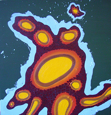 Untitled,  mixed media on wood panel,  44 x 46 cm. 2004.