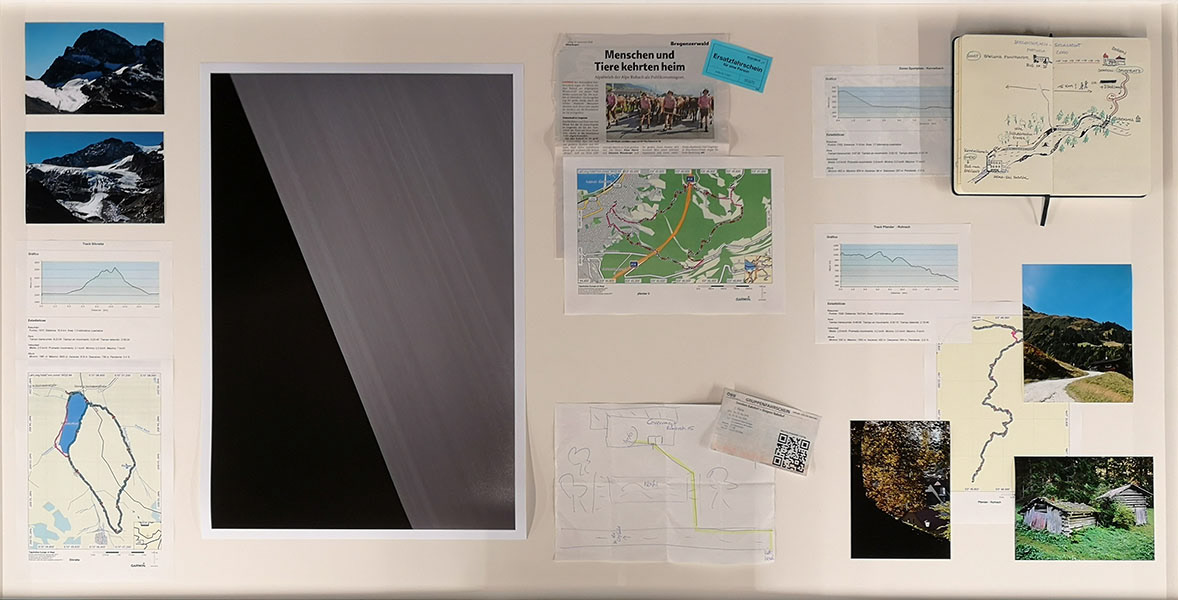 Untitled, Lisi Hammerle Gallery, Bregenz, Austria, 2018. Vitrine with various artworks, variable dimensions.