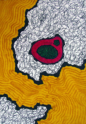 Untitled,  mixed media on paper, 21 x 14,5 cm. 2005.