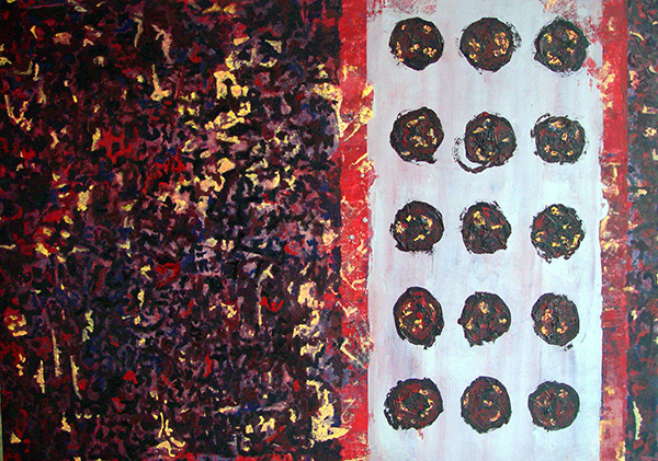Untitled,  mixed media on canvas, 2002.