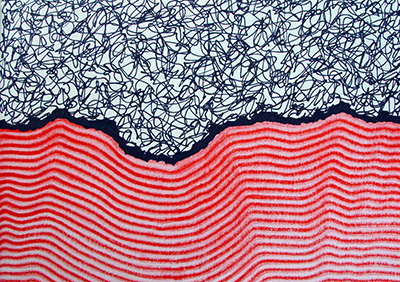 Untitled,  mixed media on paper, 14,5 x 21 cm. 2005.