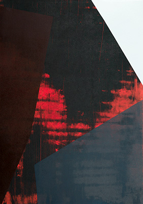 Untitled,  monotype on Zerkall paper, 300 gr. 54 x 38 cm. 2021.