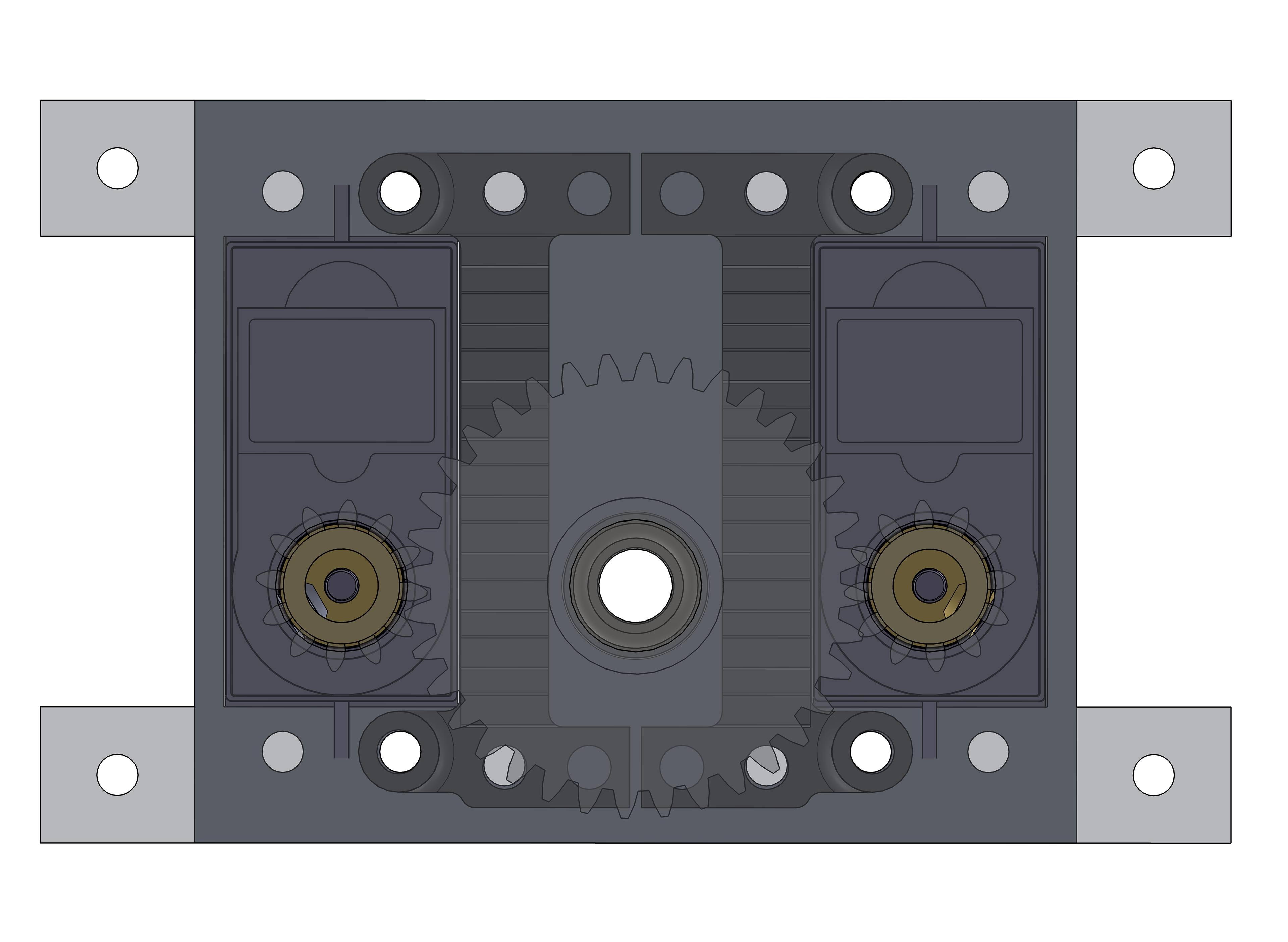 Two-motor gear box layout