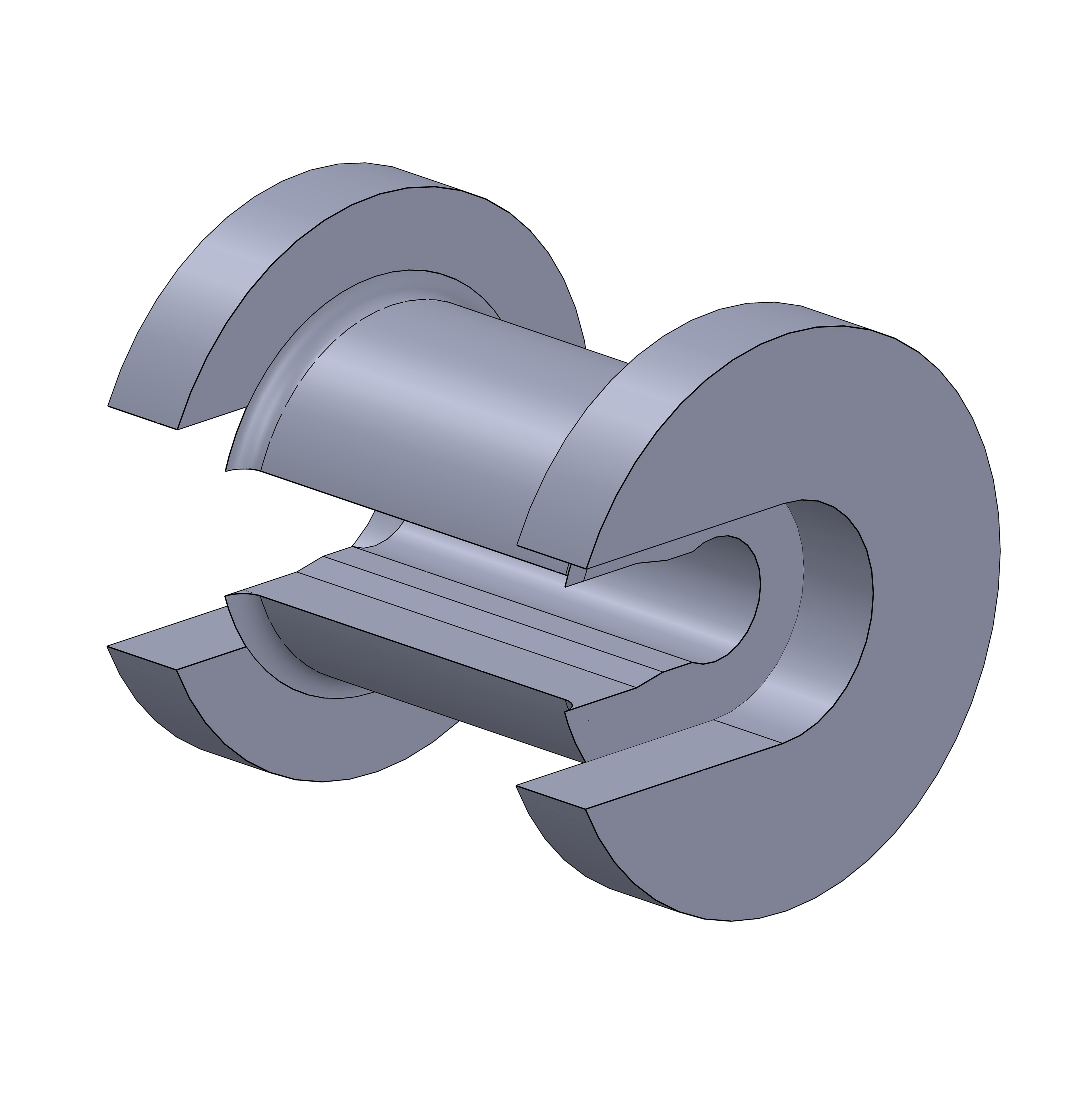 CAD of snap-on belt spacer