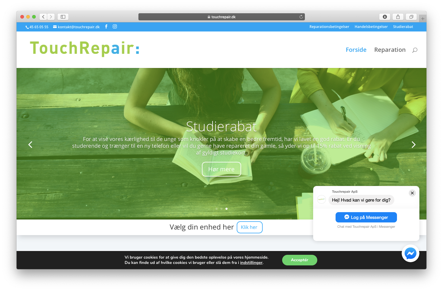 Messenger pop-up