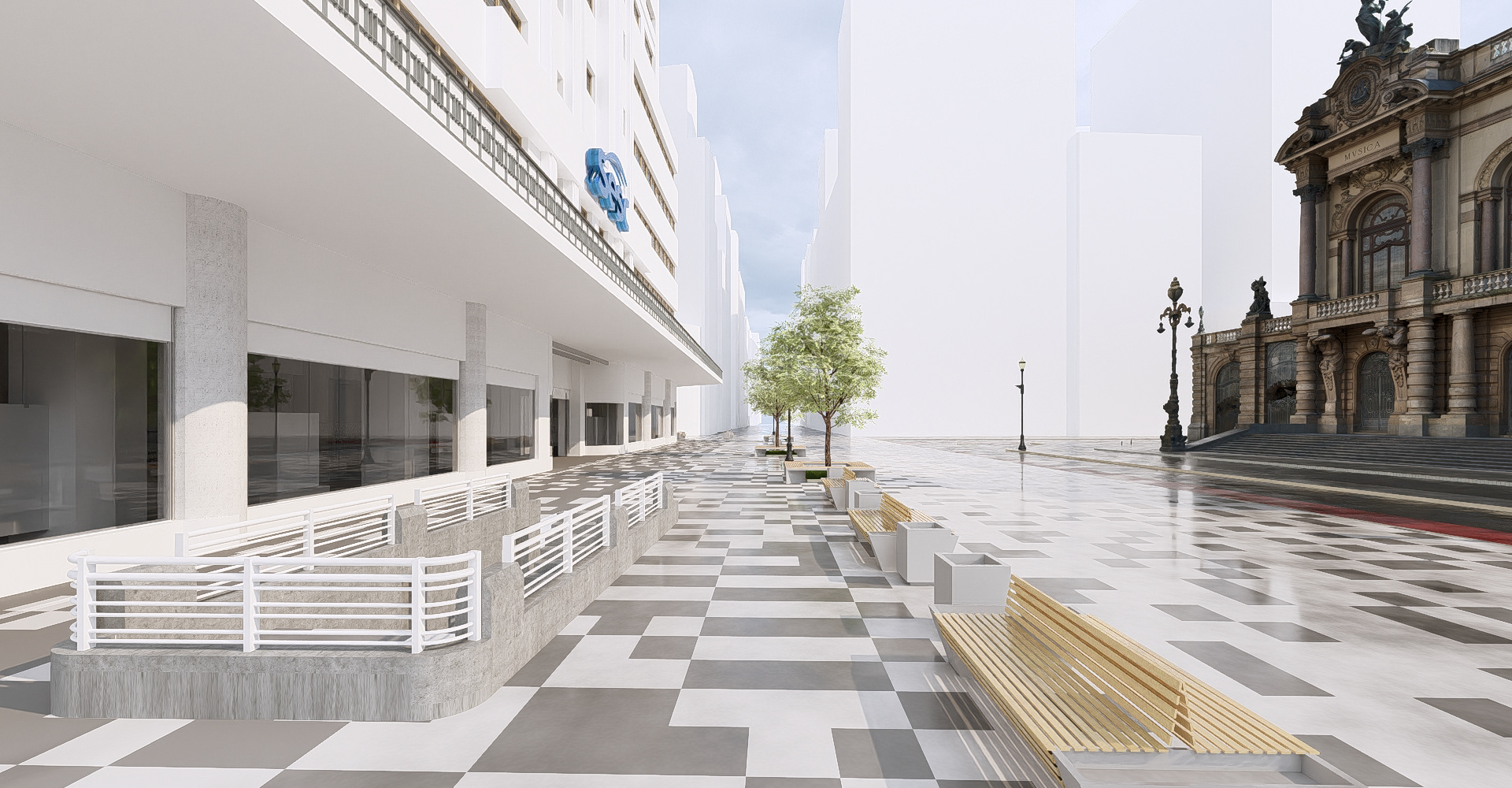 Integração com a Praça Ramos de Azevedo