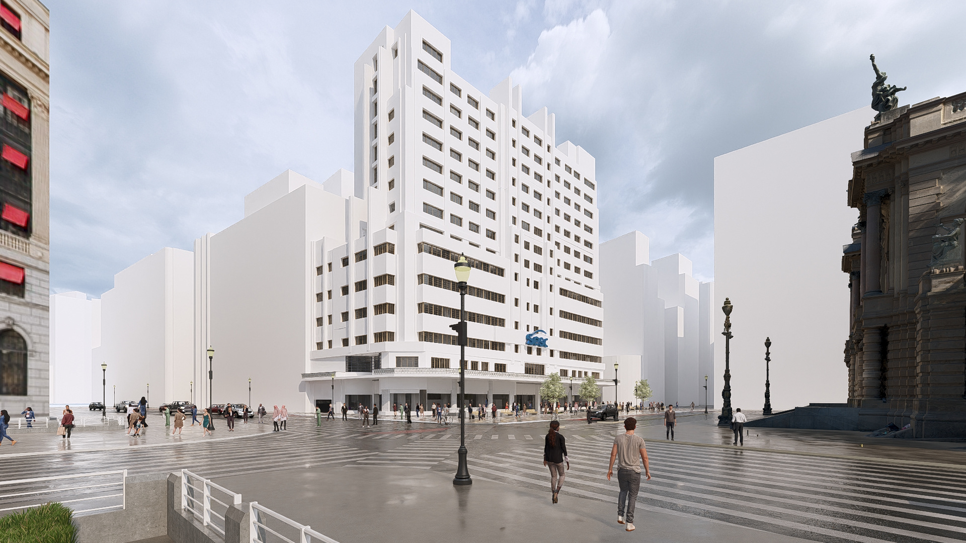 Fachada vista do viaduto do chá