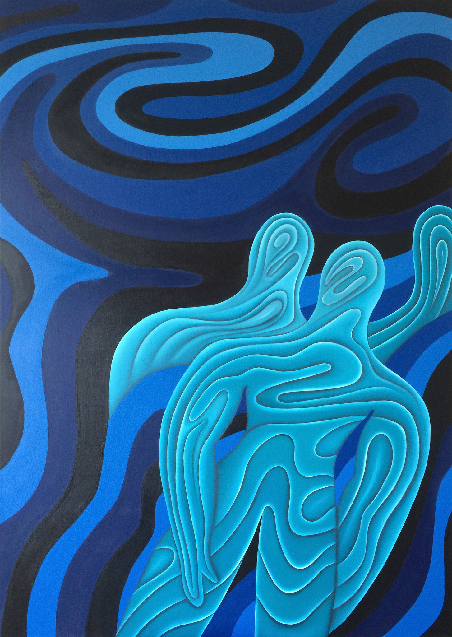"Aqua" Oil on canvas, 71" x 51", 2015