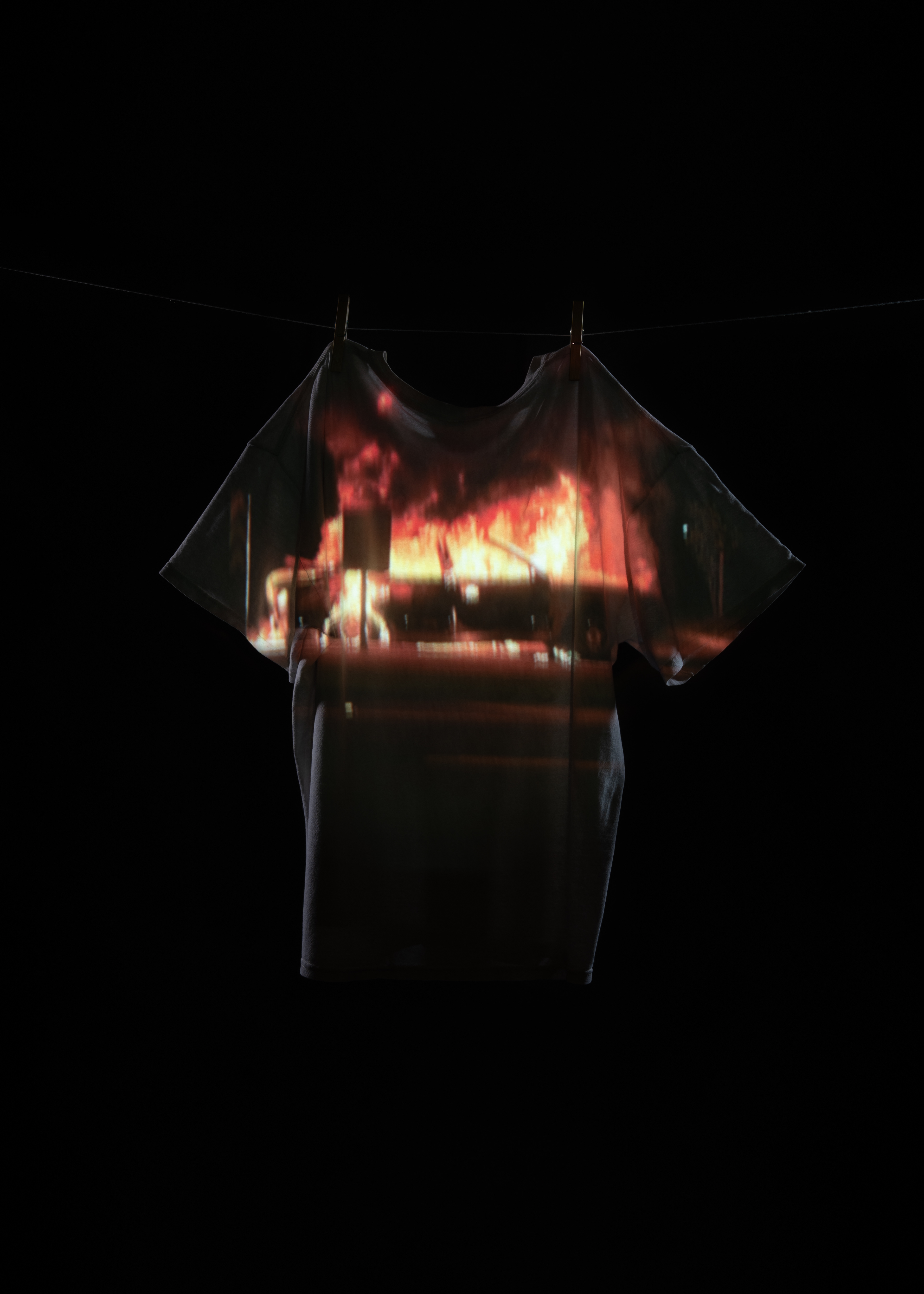 'Thought we could only die once' Burning t-shirt, shot on March 16 (2024) in Paris