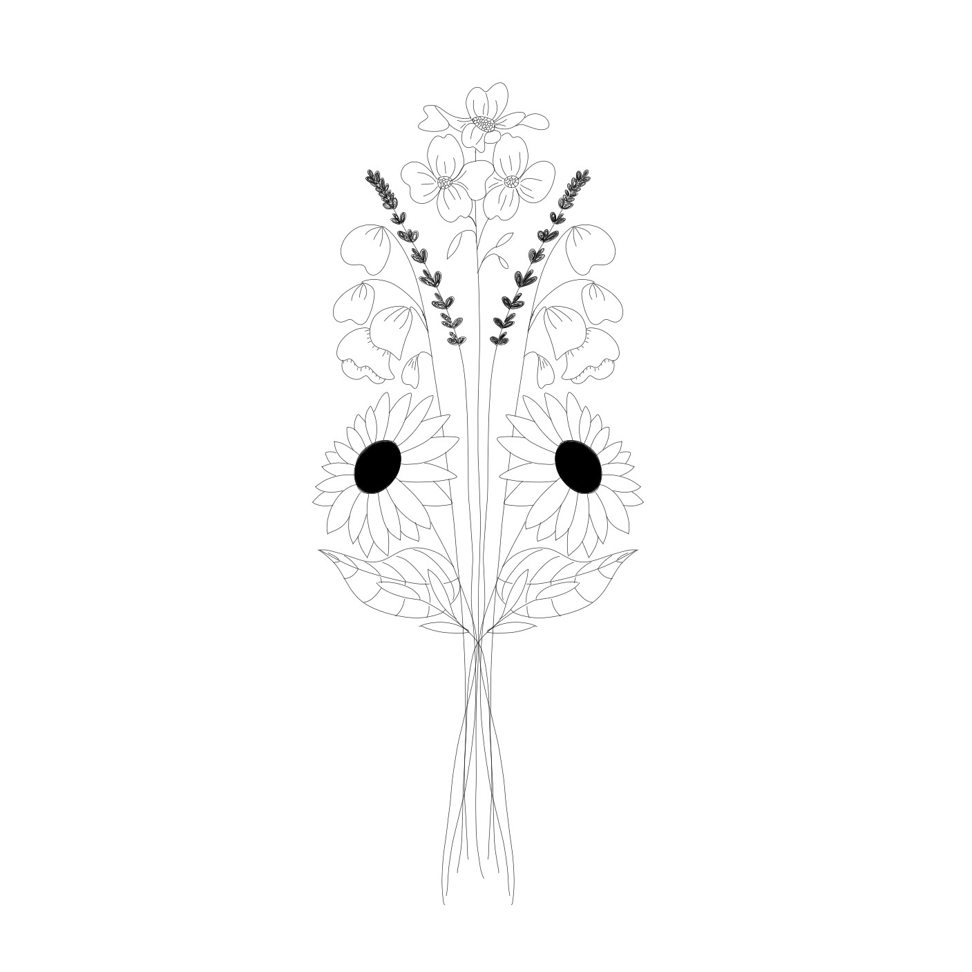 Initial design for a wedding logo.