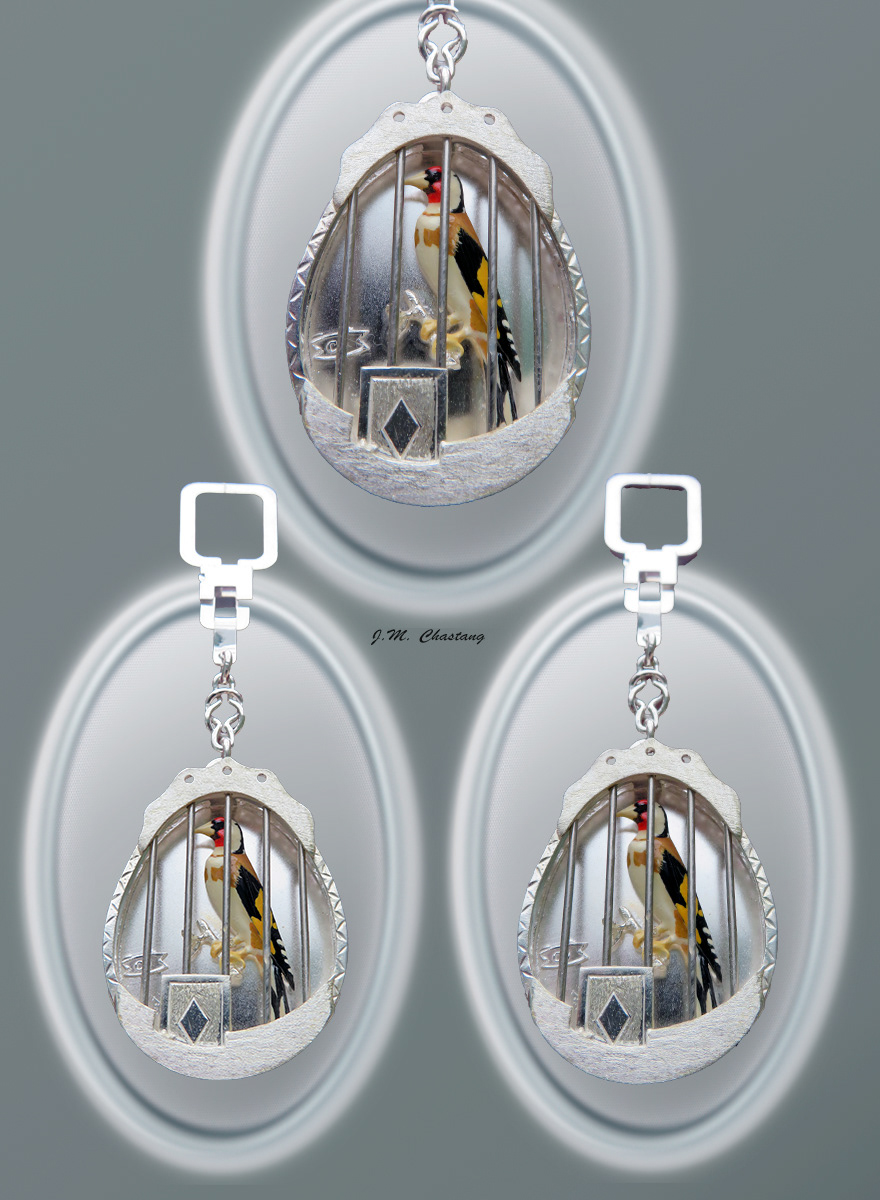 Goldfinch Keyring in silver