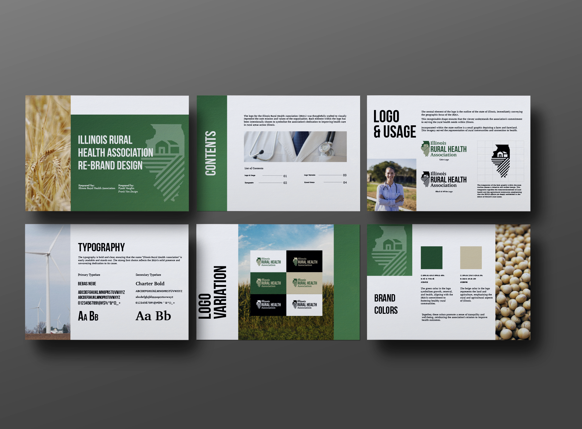 Rebrand design for the Illinois Rural Health Association 