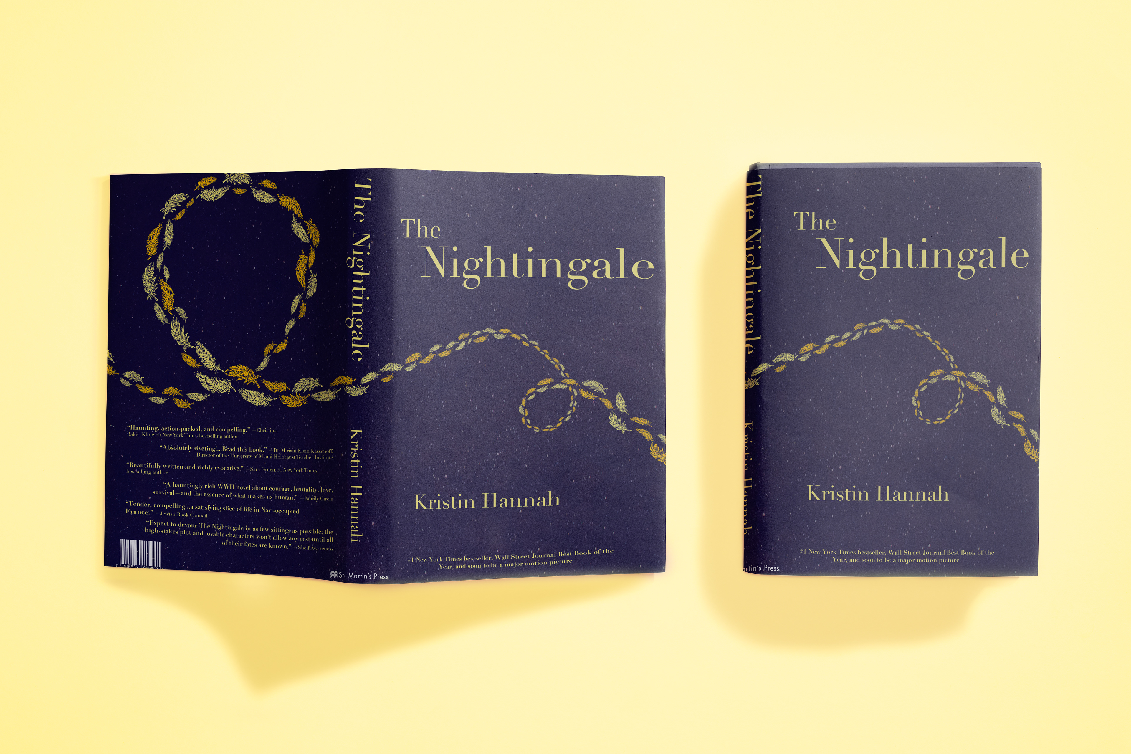 This book is set during World War II in France. It tells the story of two sisters who manage to accomplish incredible feats while under German control. I love that it highlights on women heroes, as you don't always hear about them in history books. I thought feathers, to represent the Nightingale bird, but in a formation that shows they are taken on many ups and downs, twists and turns, just like the sisters in the story.
