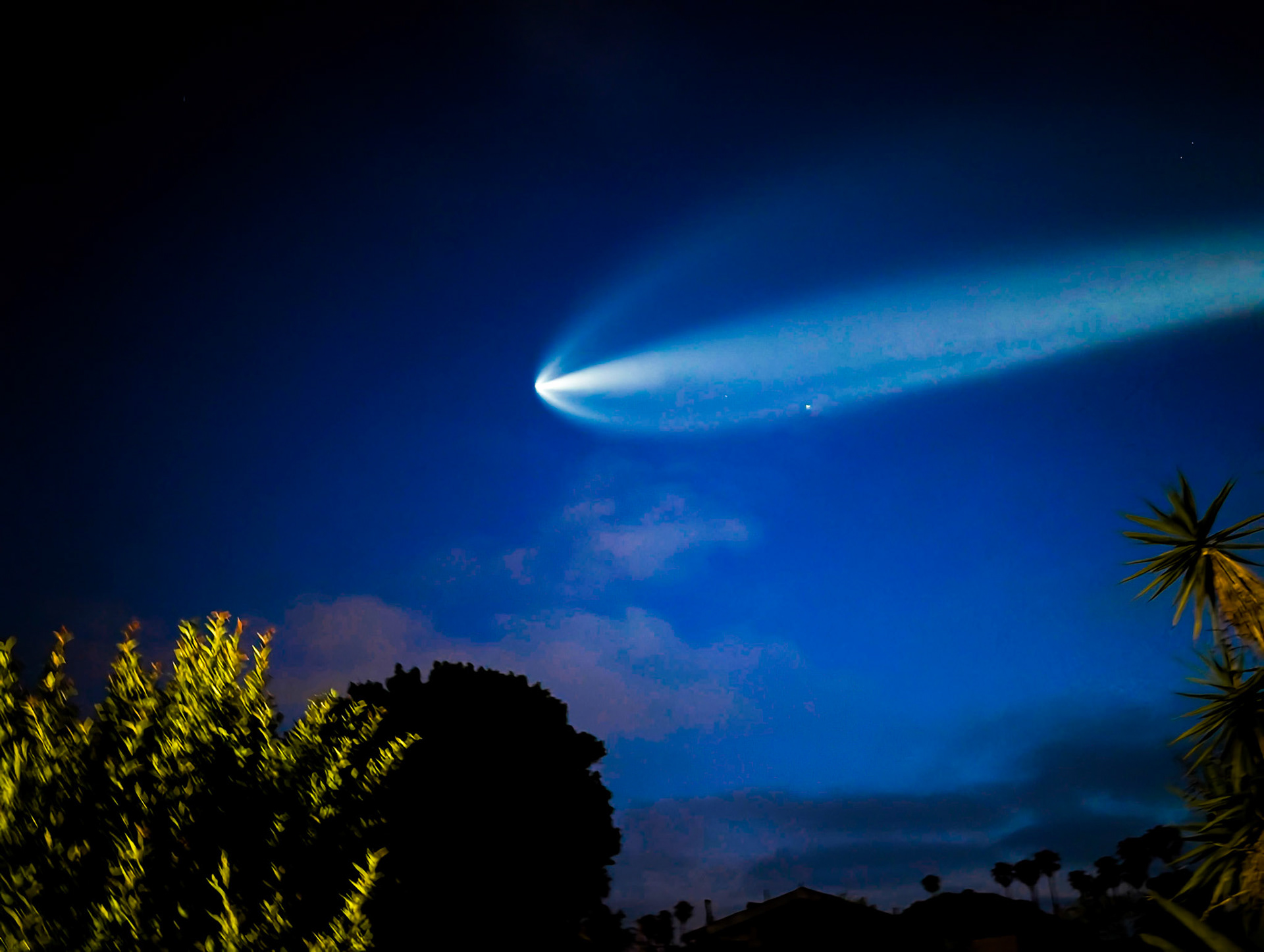 Space-X launch as seen from San Diego