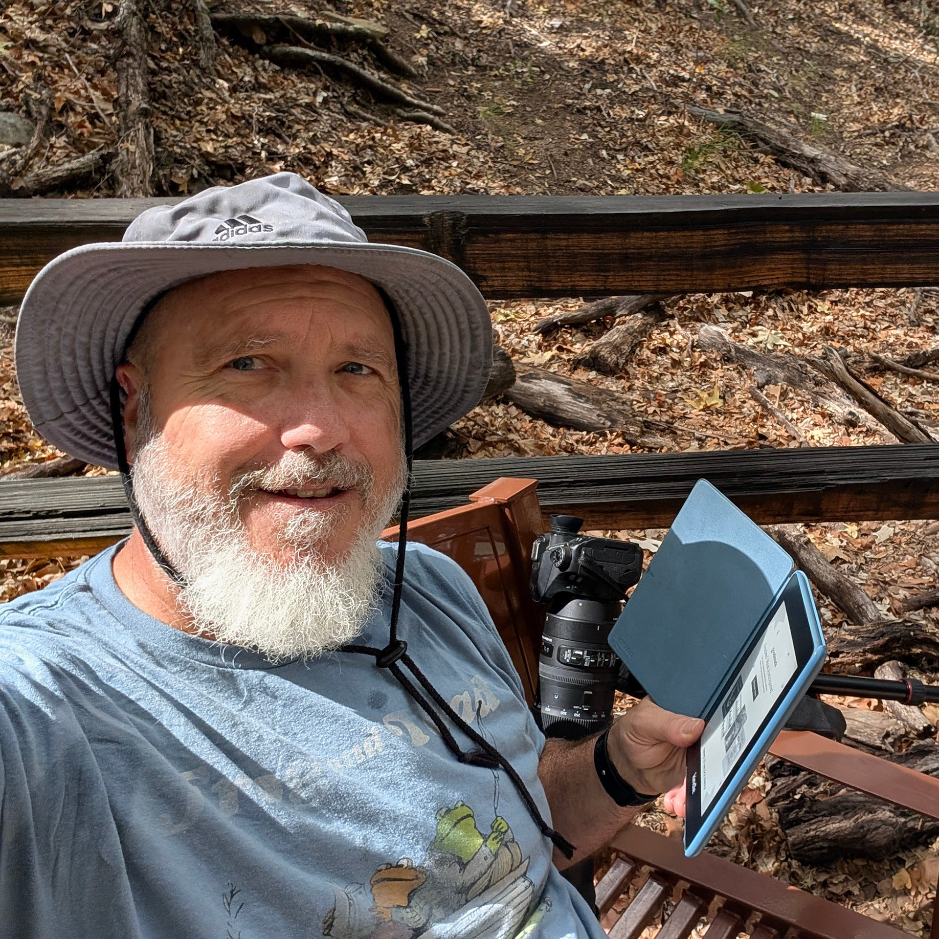 About to sit and read while I waited for Kelly to hike up a mountain