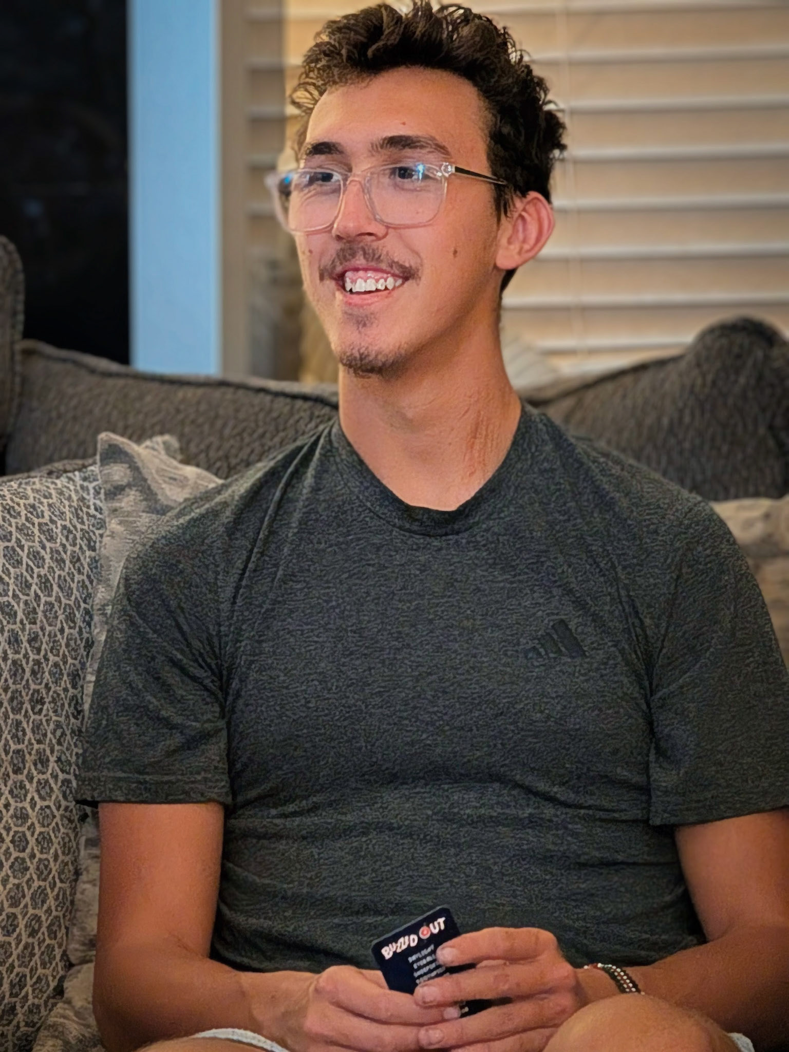 His last evening as a civilian before leaving for Navy boot camp