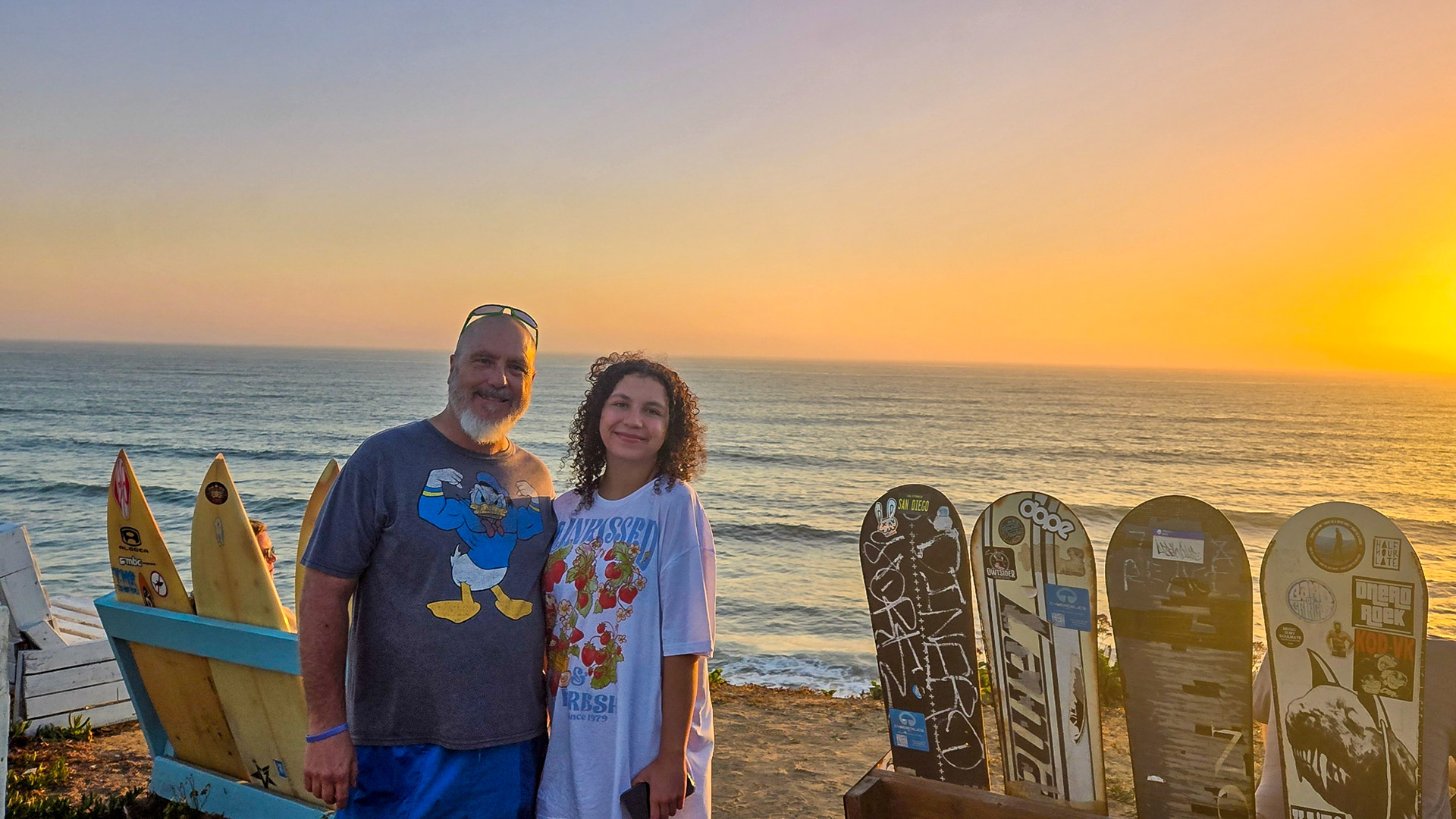 Dad and Joey beach sunset