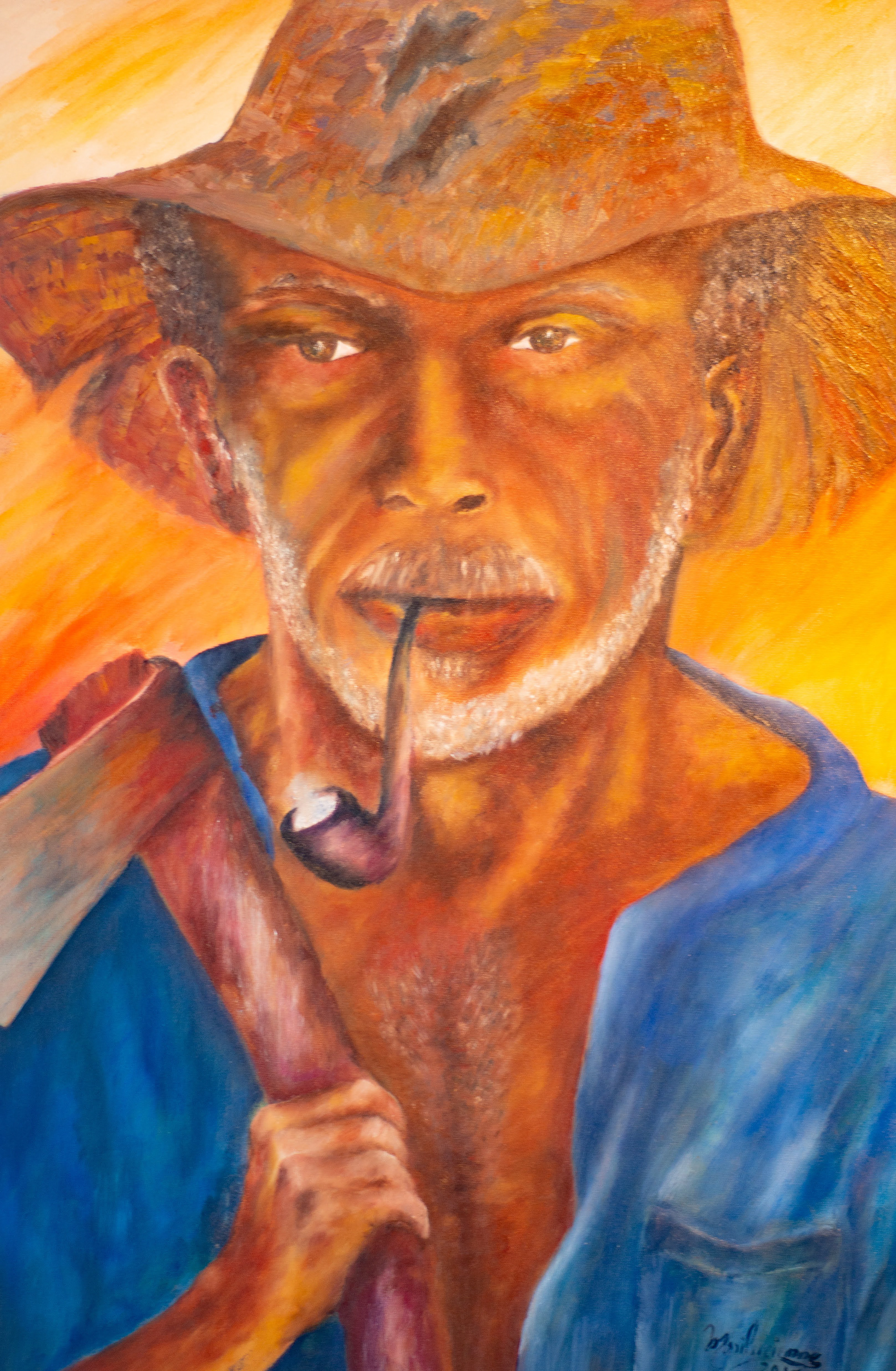 Paysan à la pipe(Huile/20x24)