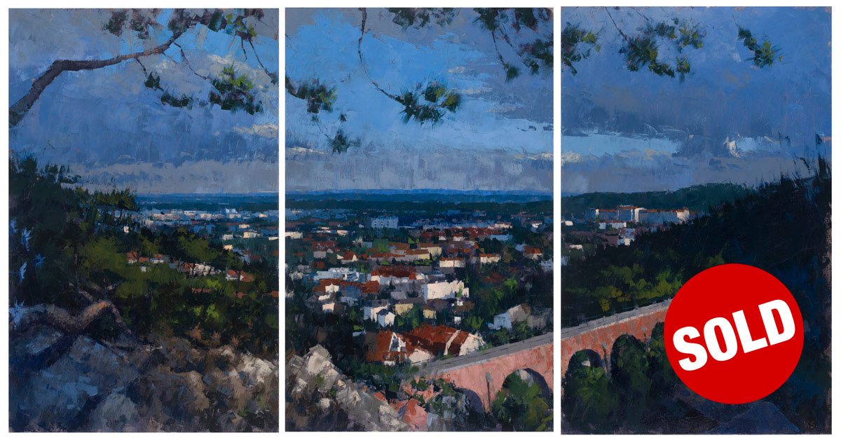 Blick auf Mödling, 2022, 140 x 267 cm VERKAUFT
