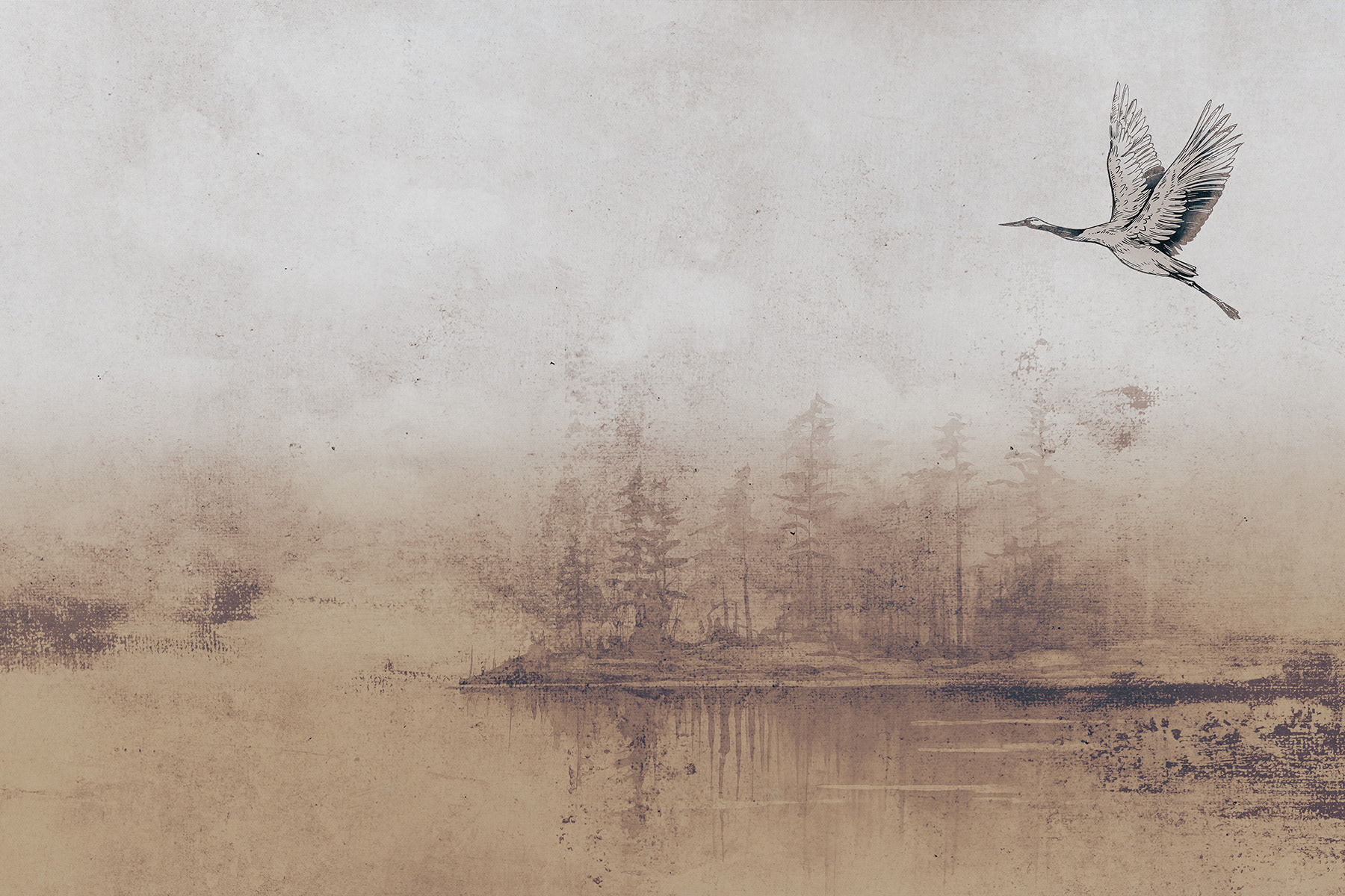 Original wallpaper Lorenso Pavon with detailed peacock feather pattern, artistic wall design for living spaces.